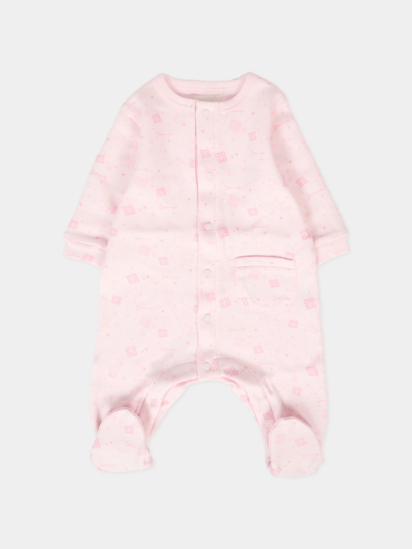 Tutina rosa per neonata con logo,Givenchy Kids,H30875 44Z