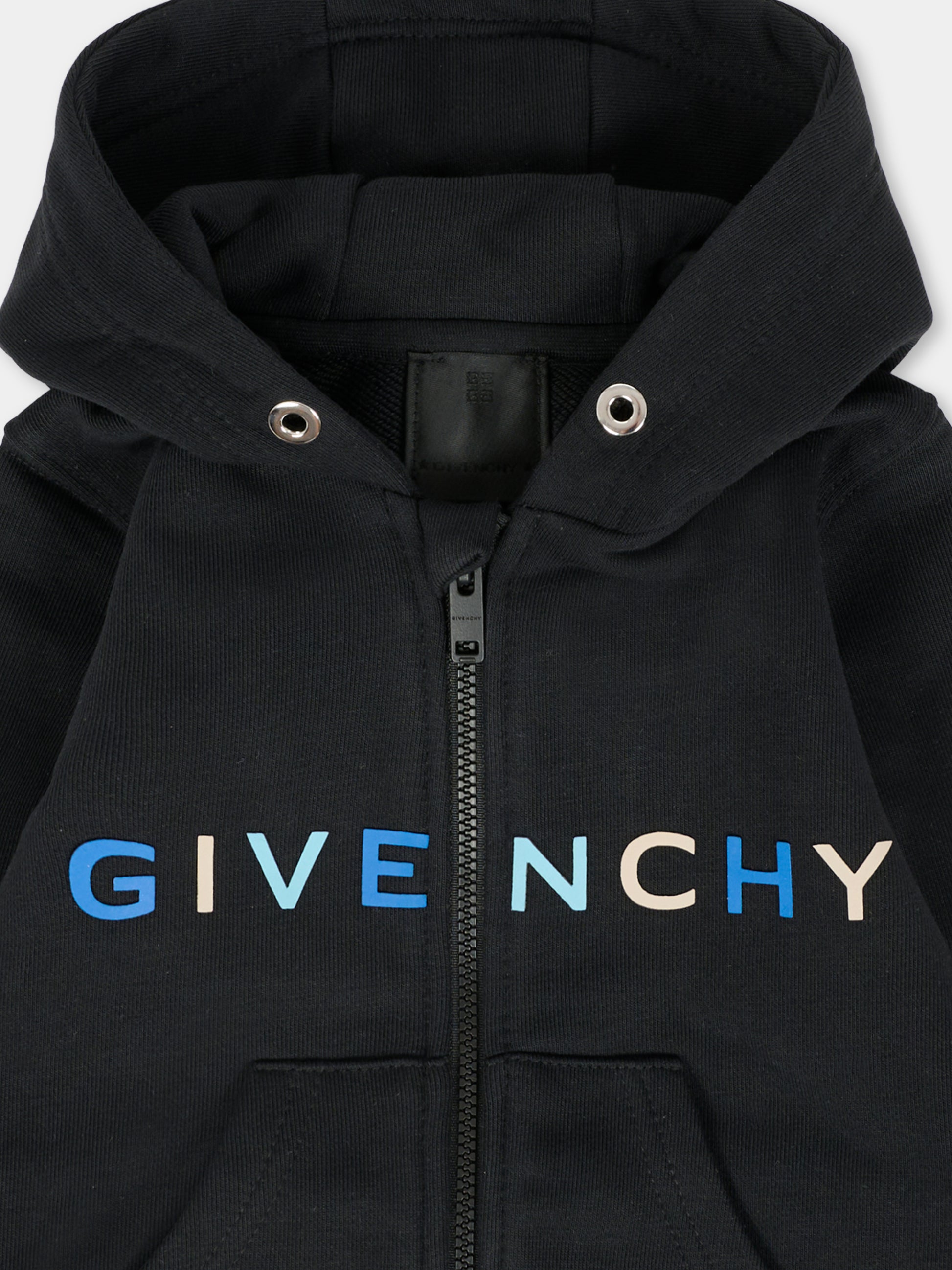 Felpa nera per neonato con logo,Givenchy Kids,H30880 09B
