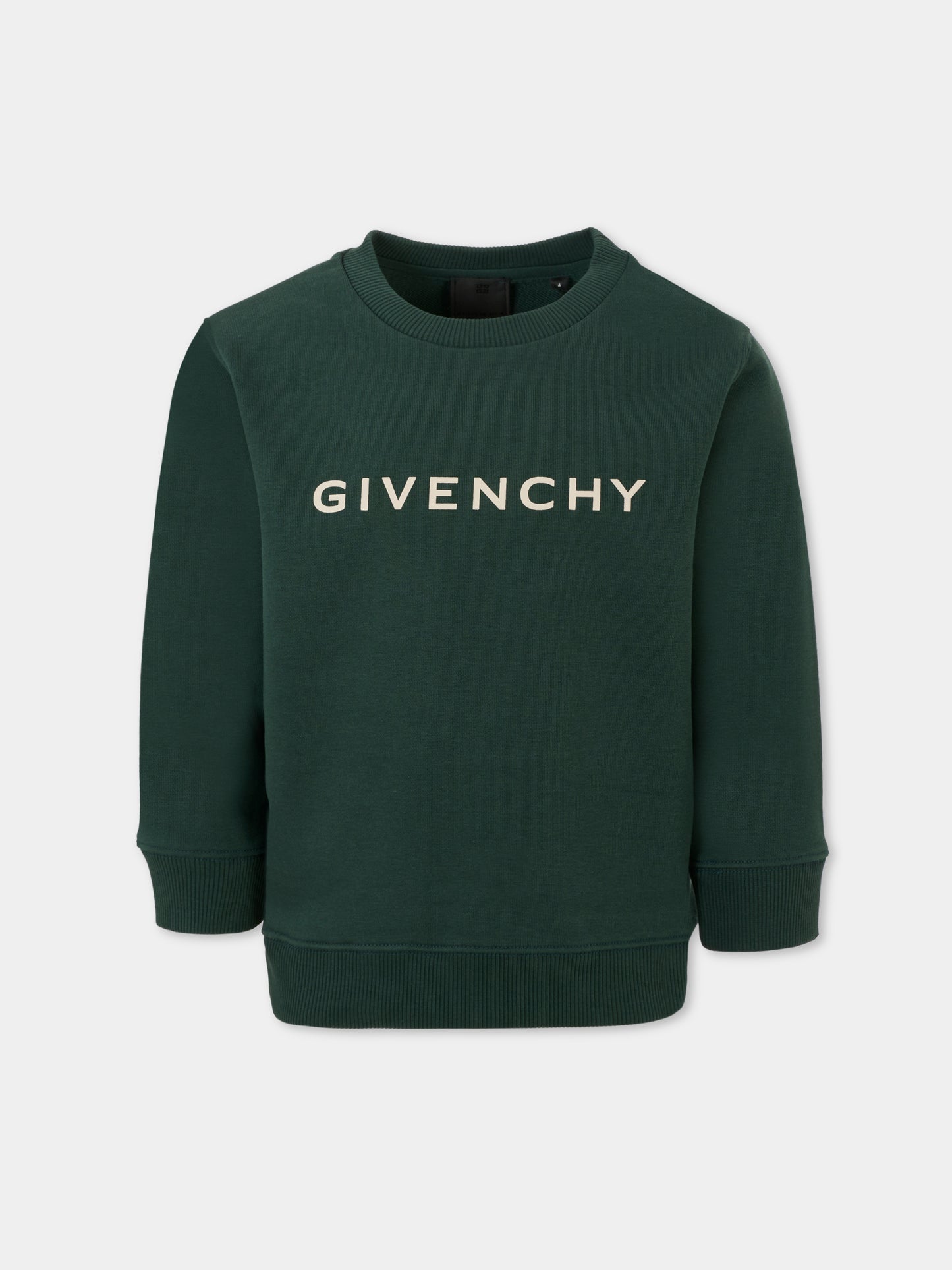 Felpa verde per bambini con logo,Givenchy Kids,H30937 672