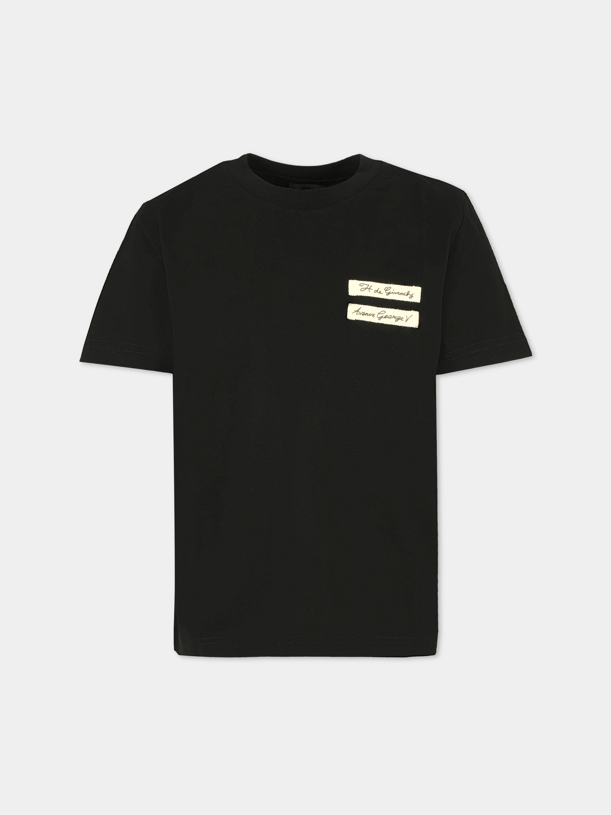 T-shirt nera per bambini con logo,Givenchy Kids,H30959 09B