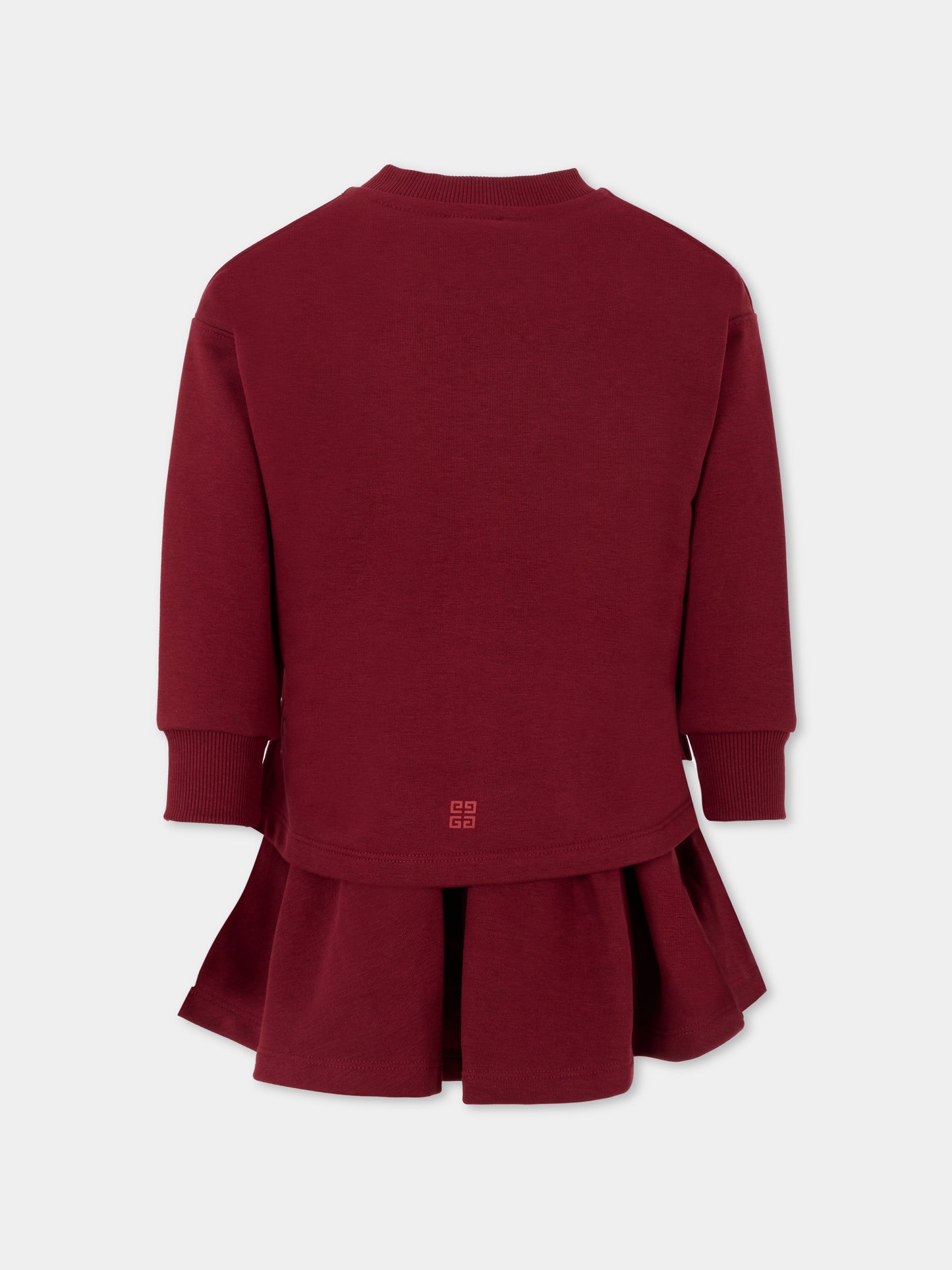 Vestito bordeaux per bambina con logo,Givenchy Kids,H30999 95C