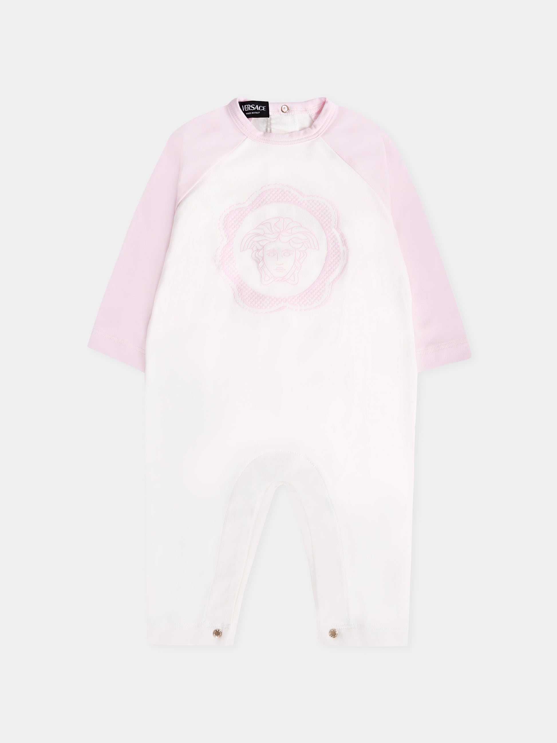 Set tutina avorio e rosa con Medusa per neonata,Versace,1020944 1A15224 2PW30