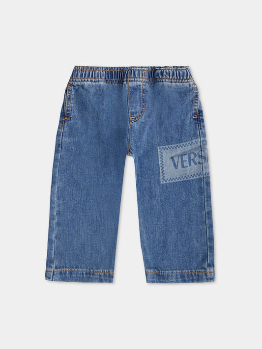 Jeans con '90s vintage logo per neonati