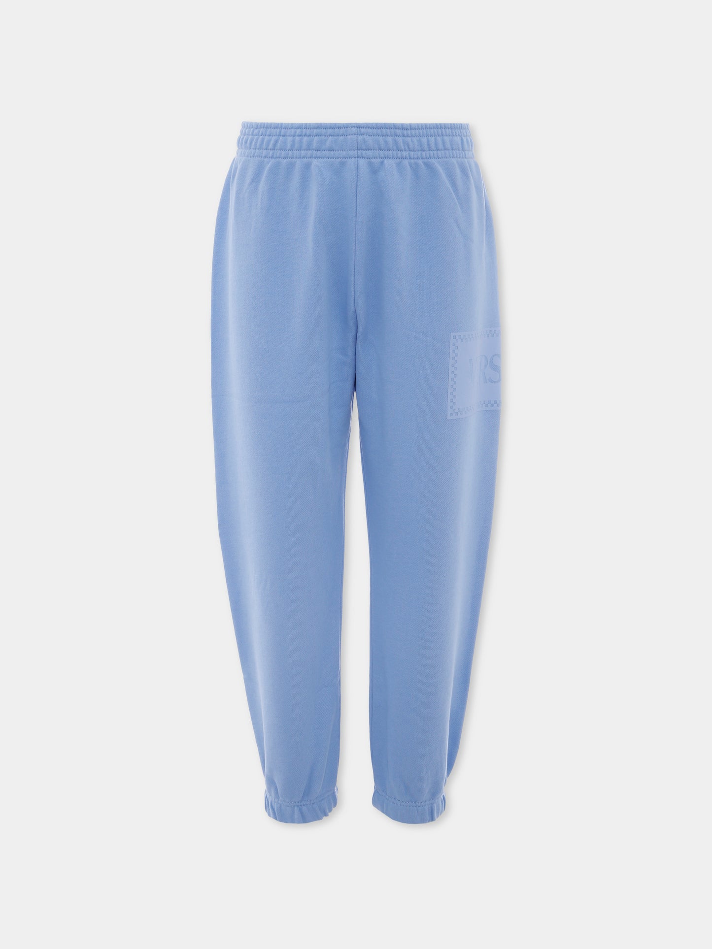 Pantaloni sportivi celeste con '90s vintage logo per bambino,Versace,1021069 1A13182 2V300
