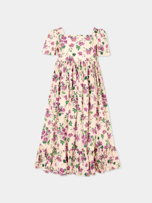 Vestito rosa per bambina con fiori,Dolce & Gabbana Kids,L53DX2 HS5TX HF5RH