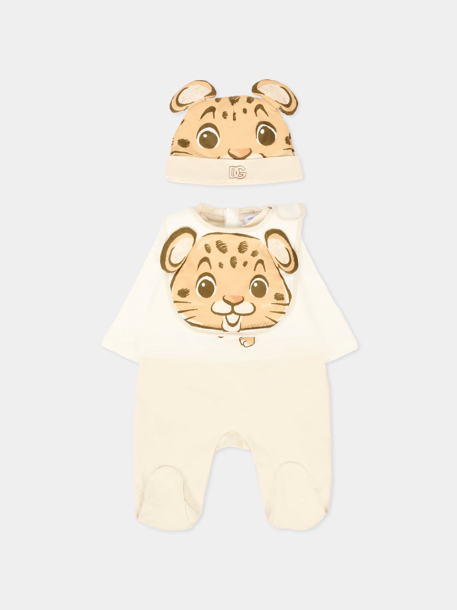 Set avorio per neonato con tigre,Dolce & Gabbana Kids,L1JOBF II7IS HA5RW