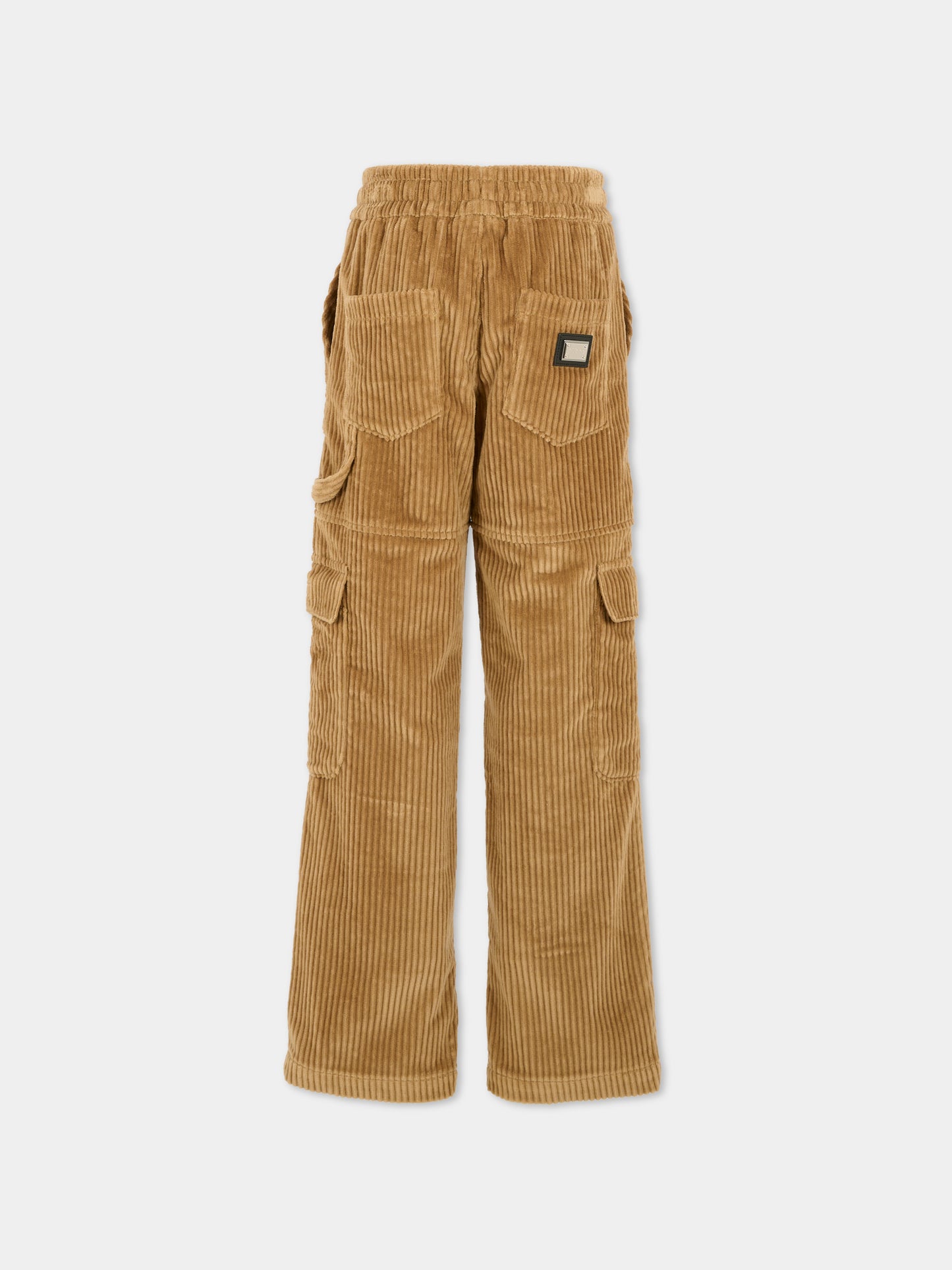 Pantaloni marroni per bambino con logo,Dolce & Gabbana Kids,L45P03 FUWDU M0868