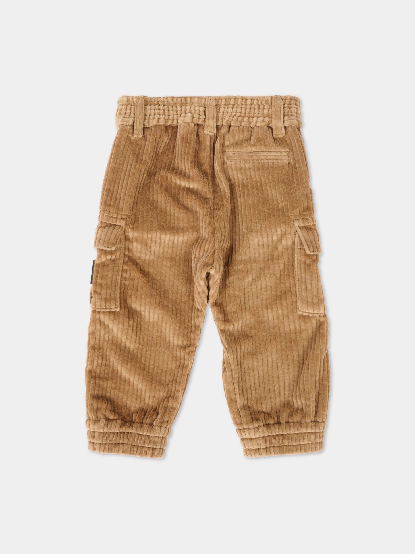 Pantaloni marroni per neonato con patch,Dolce & Gabbana Kids,L15P08 FUWDU M0868