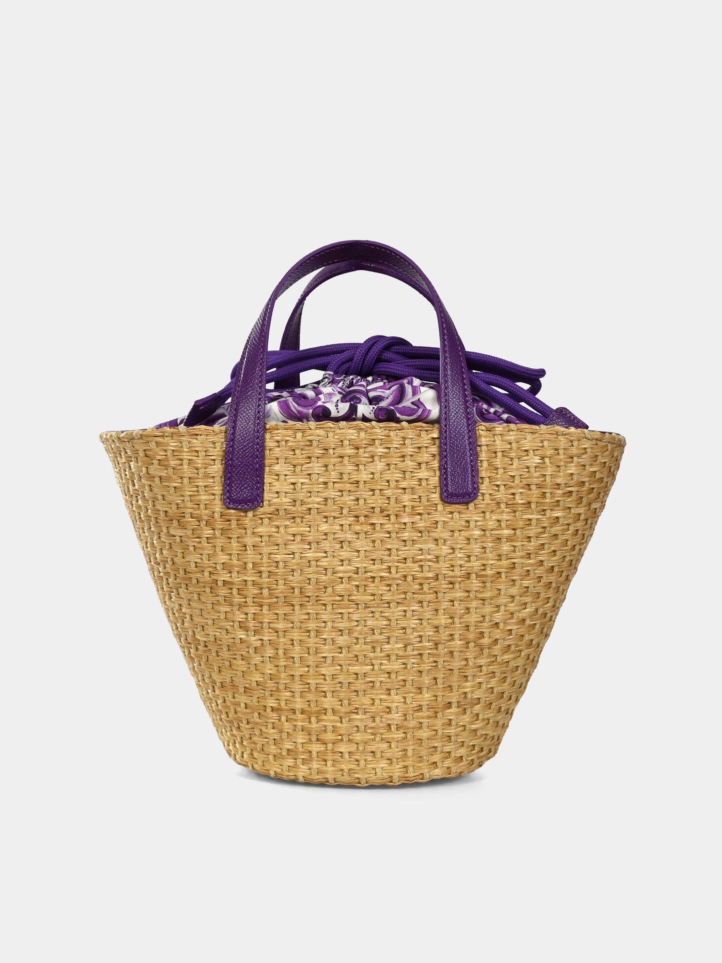 Borsa beige per bambina con stampa maioliche,Dolce & Gabbana Kids,EB0249 AW590 I03TN