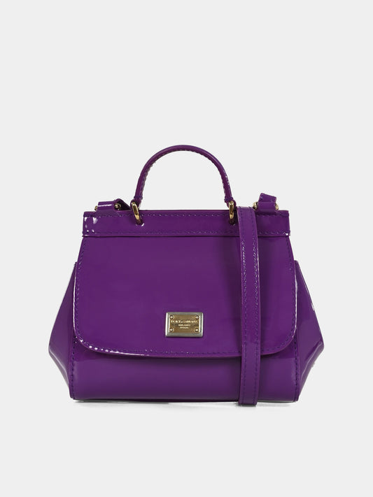 Borsa Sicily viola per bambina con logo,Dolce & Gabbana Kids,EB0003 A1067 8H438