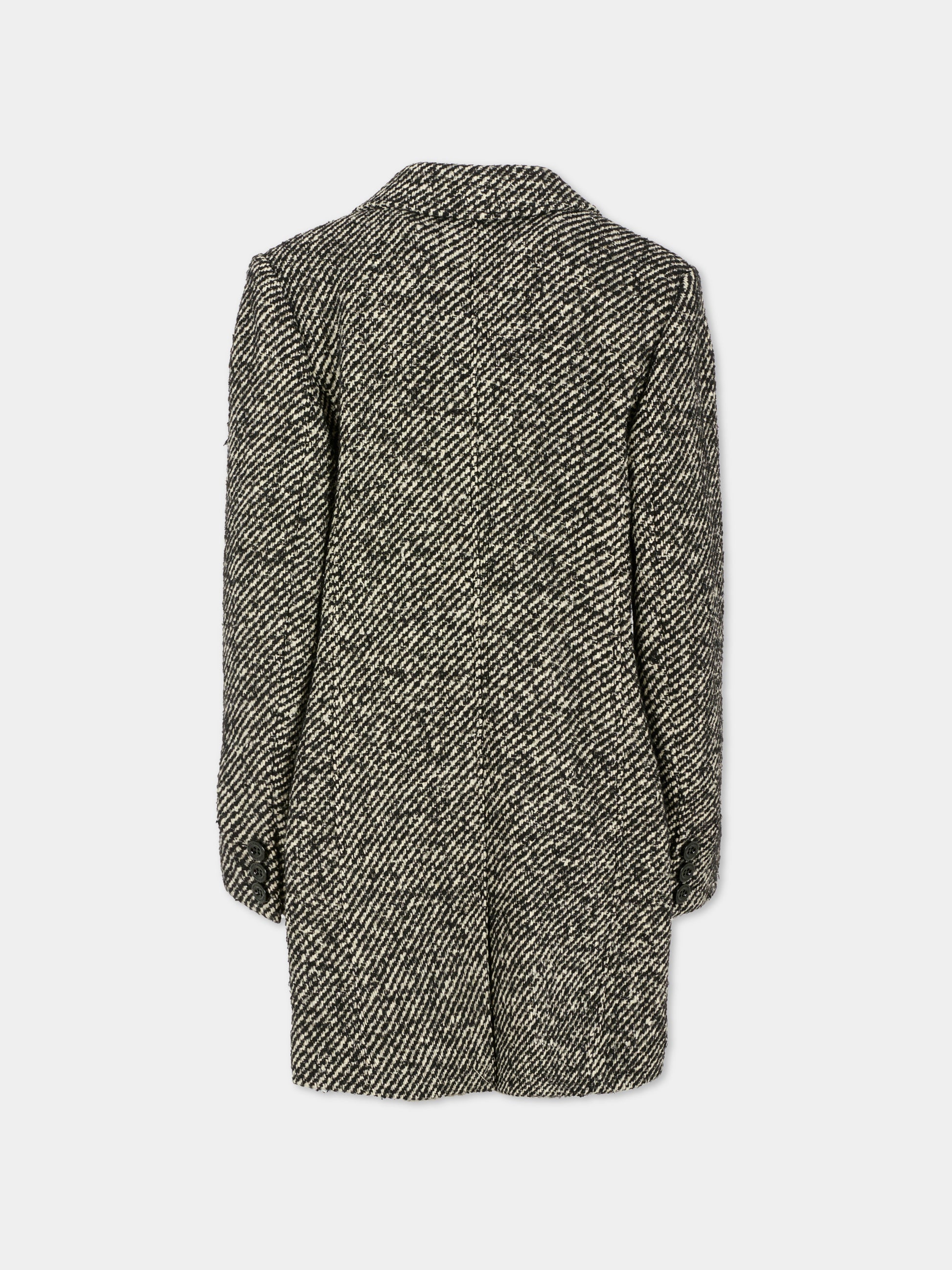 Cappotto bianco e nero per bambina,Dolce & Gabbana Kids,L54C62 FMZAI S8030