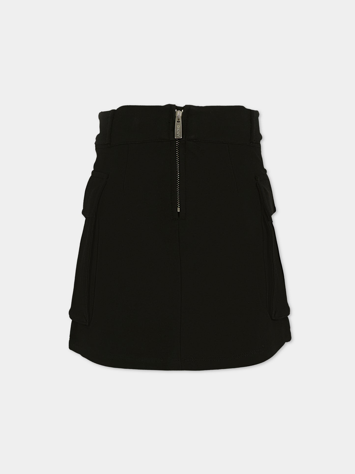 Gonna nera per bambina con logo bianco,Dkny,D62353 09B