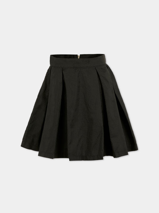 Gonna nera per bambina con linee,Dkny,D62359 09B