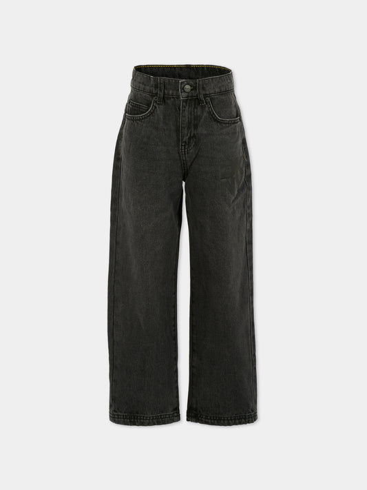 Jeans neri per bambina con logo nero,Dkny,D62425 Z11