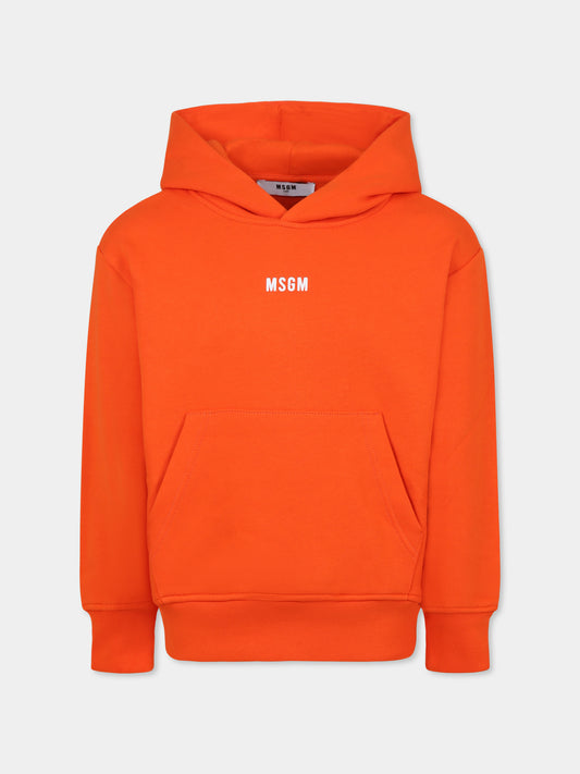 Felpa arancione per bambino con logo,Msgm Kids,F4MSJBHS095 030