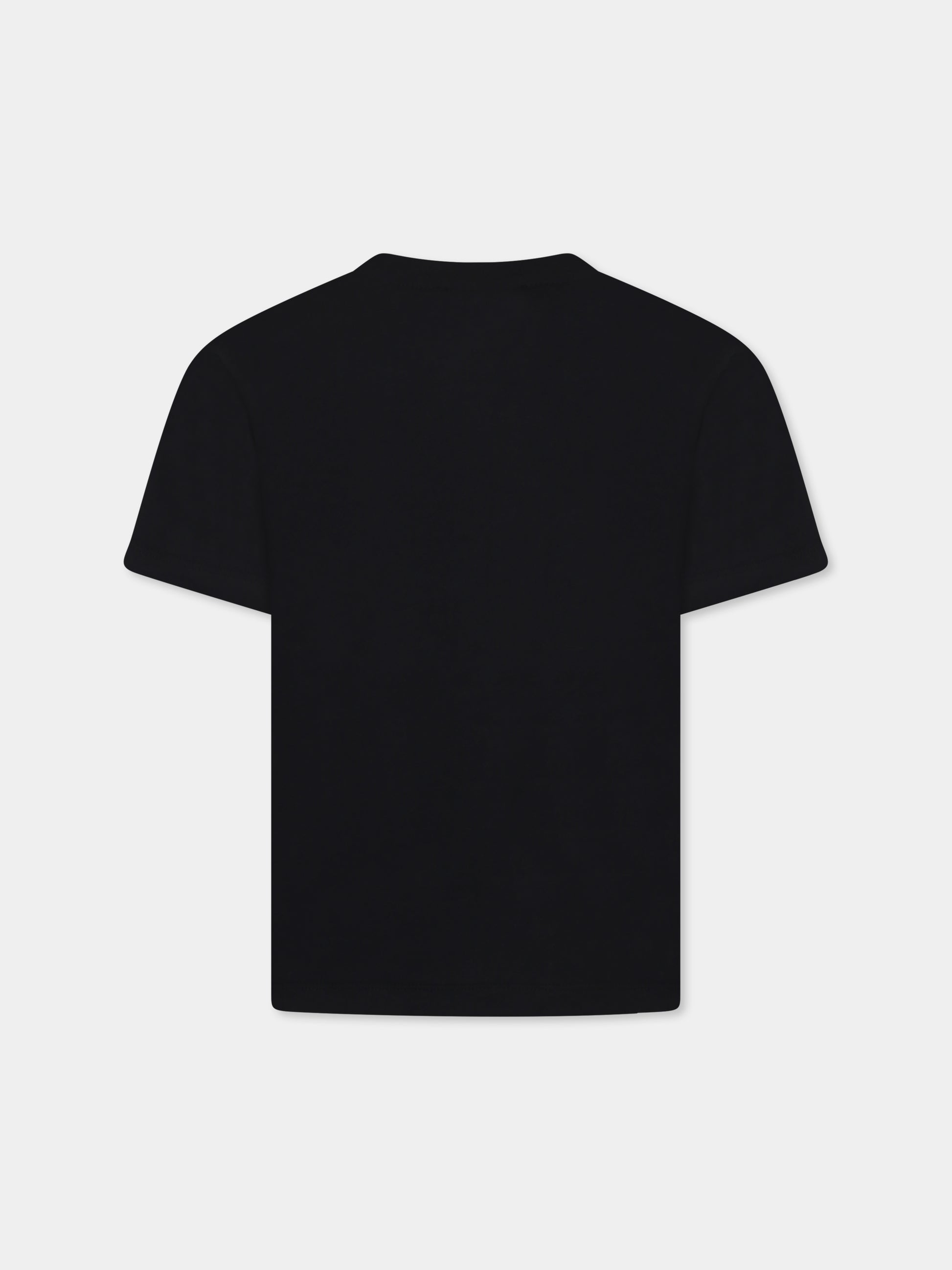 T-shirt nera per bambino con logo,Msgm Kids,F4MSJBTH087 110