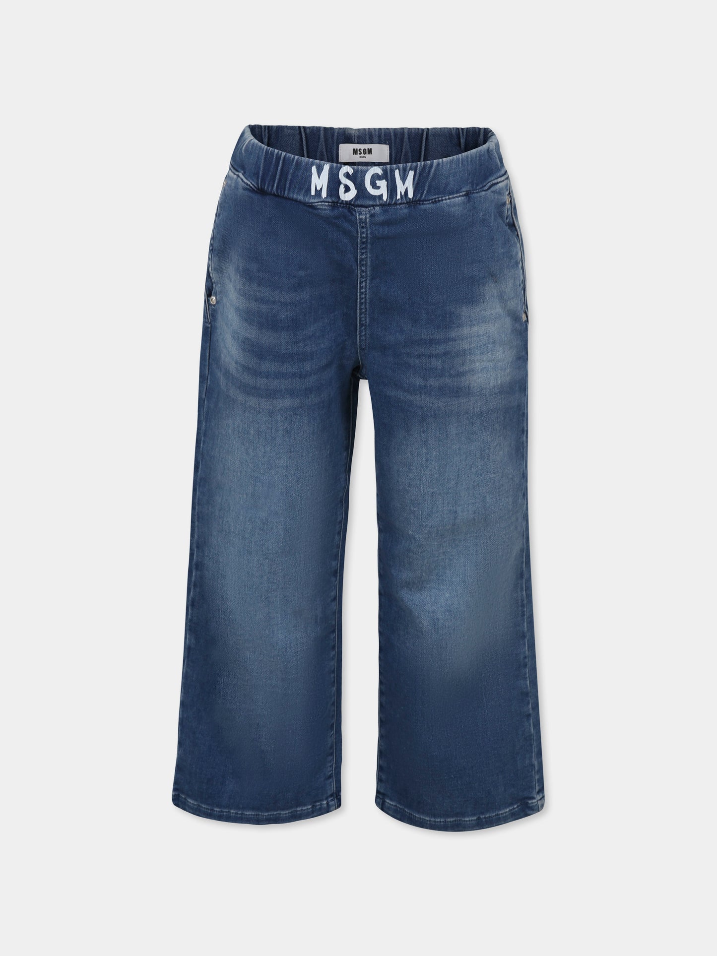 Jeans denim per bambina con logo,Msgm Kids,F4MSJGDP008 126
