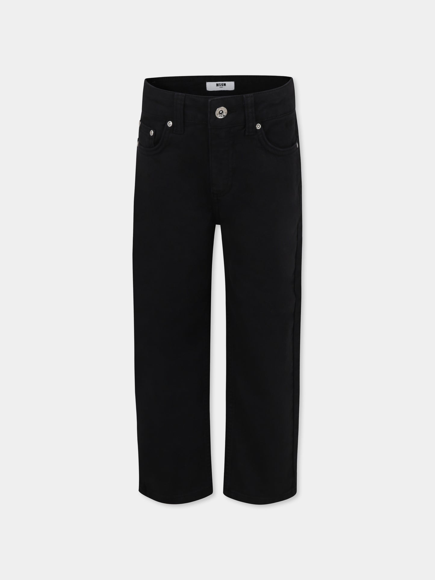 Jeans neri per bambina con logo,Msgm Kids,F4MSJGDP208 110