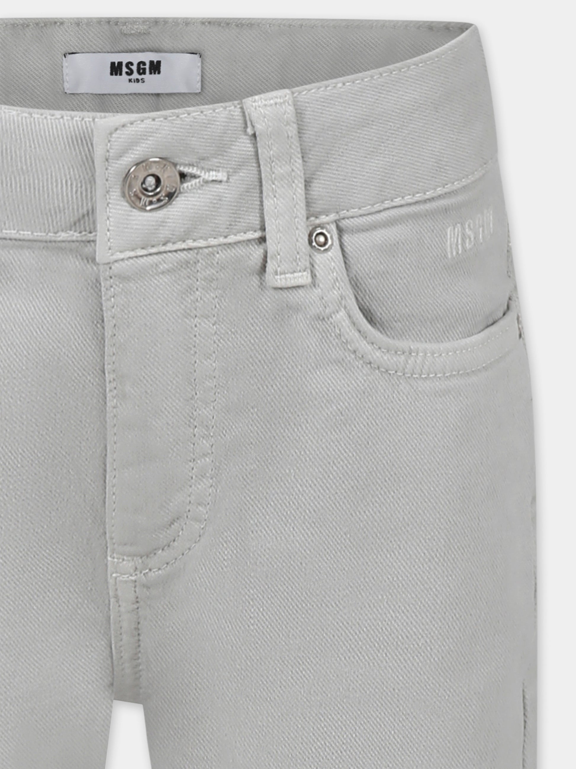 Jeans grigi per bambina con logo,Msgm Kids,F4MSJGDP208 129