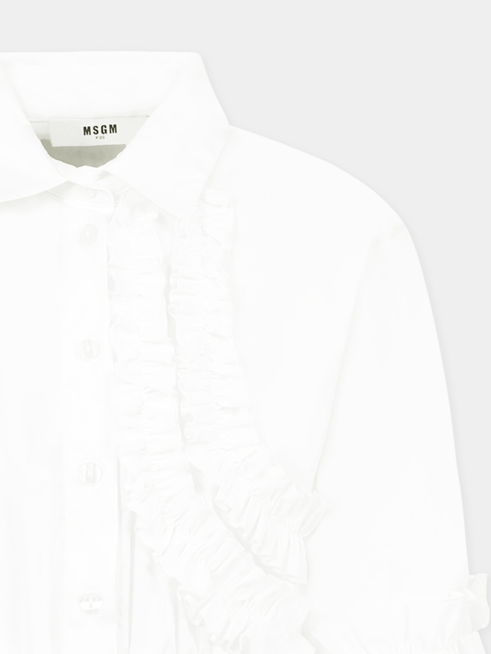 Vestito bianco per bambina con logo,Msgm Kids,F4MSJGDR137 001