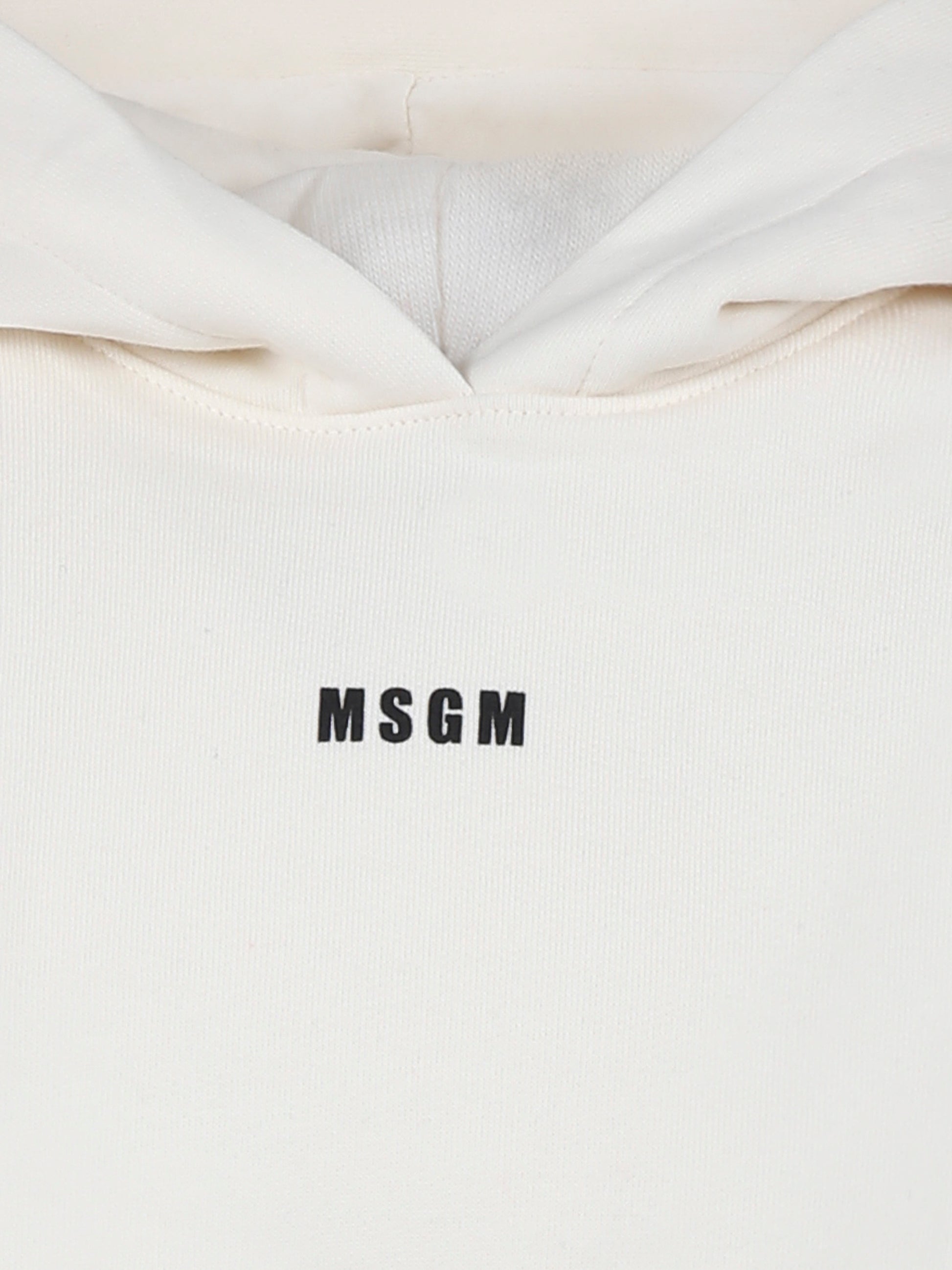 Felpa crop avorio per bambina con logo,Msgm Kids,F4MSJGHS140 013