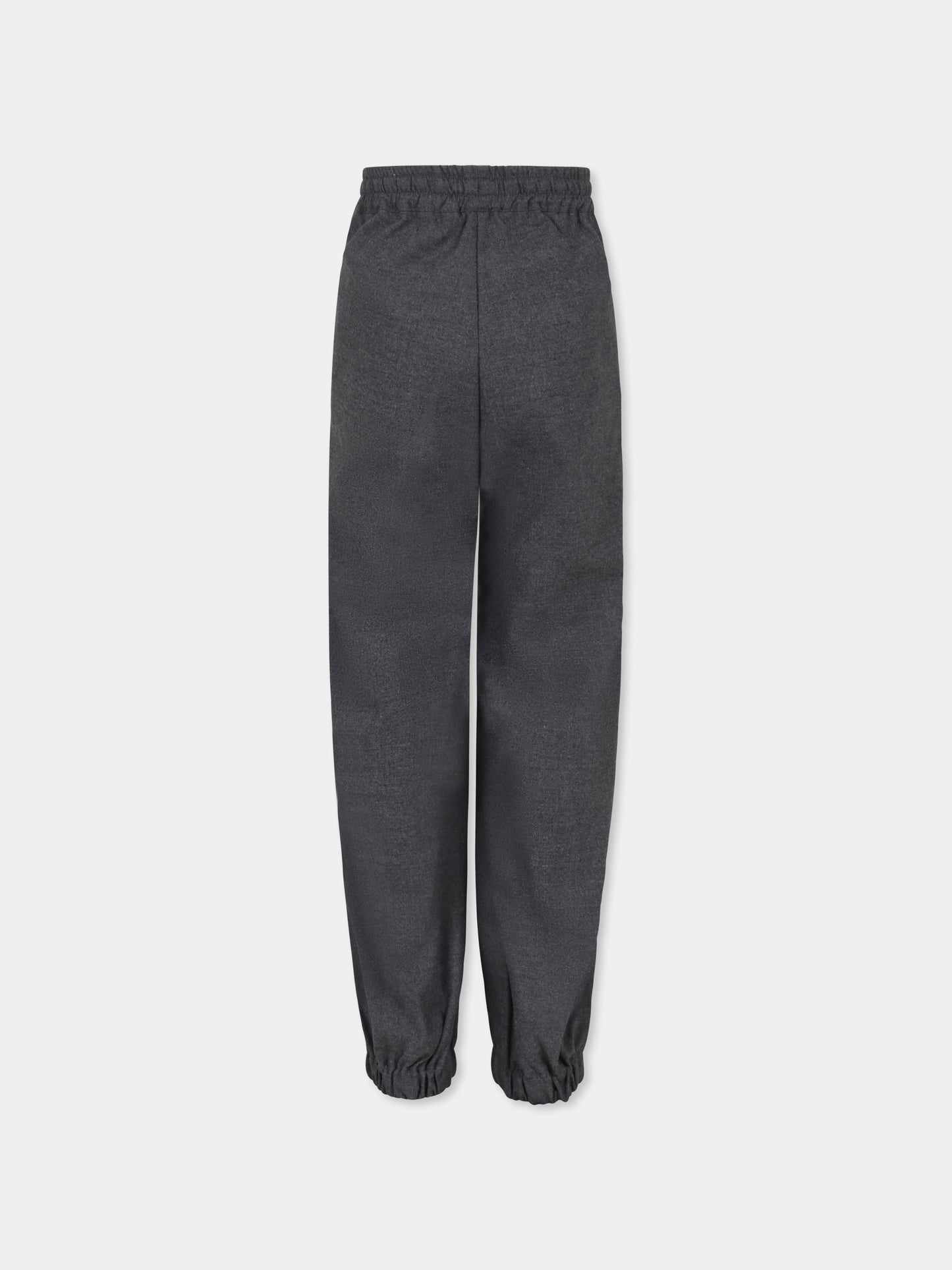 Pantaloni grigi per bambina con logo,Msgm Kids,F4MSJGPA237 101