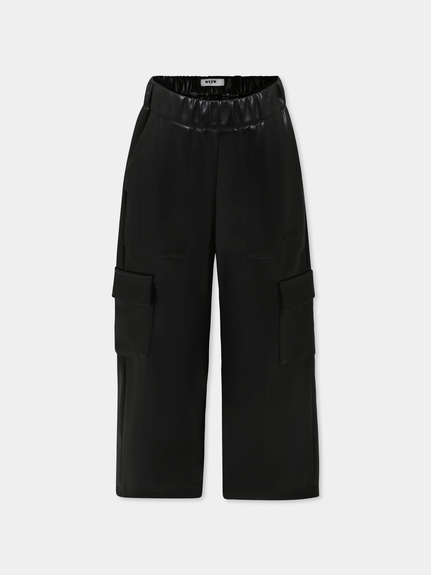 Pantaloni neri per bambina con logo,Msgm Kids,F4MSJGPA296 110