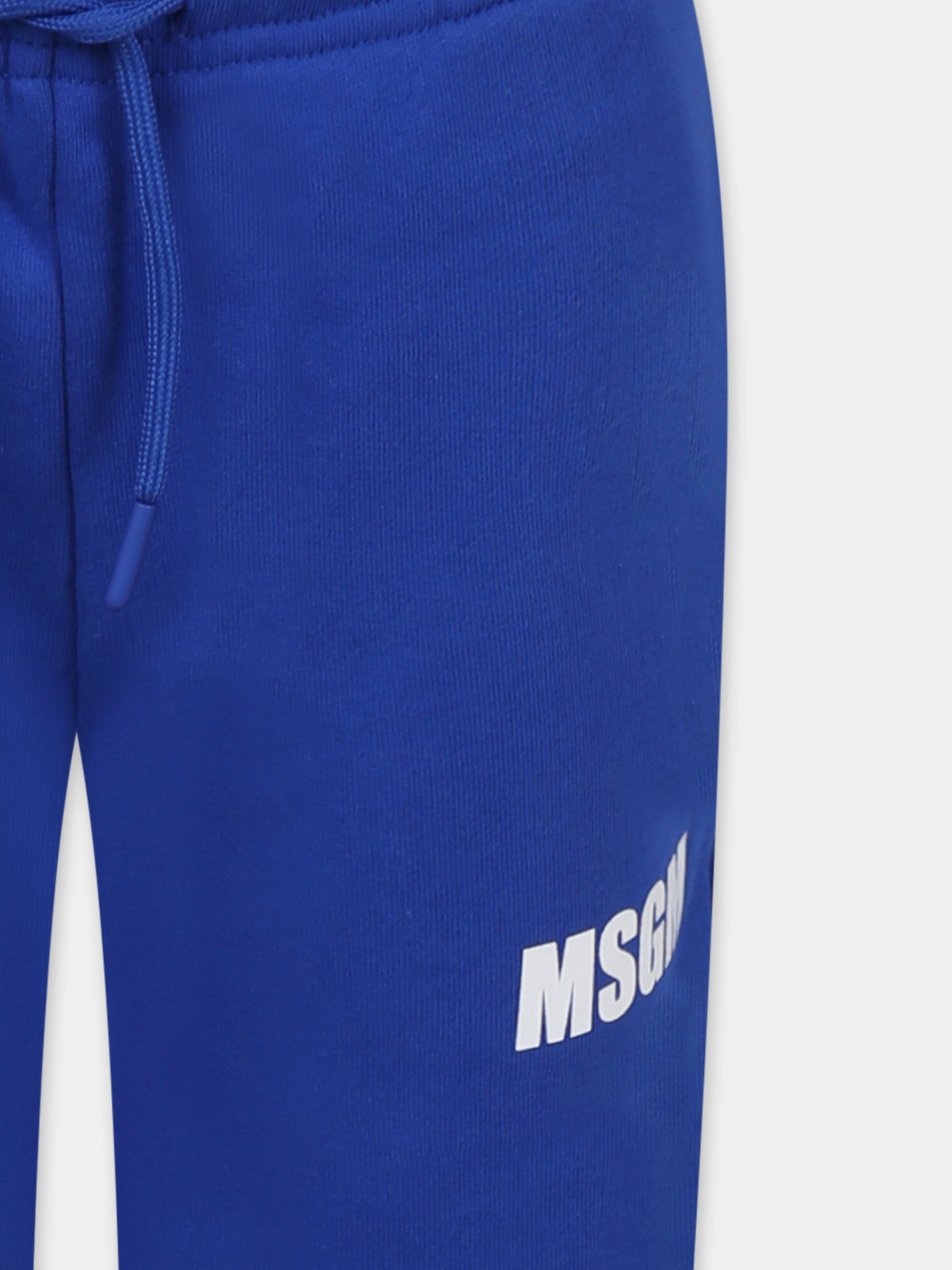 Pantaloni blu per bambini con logo,Msgm Kids,F4MSJUFP062 130