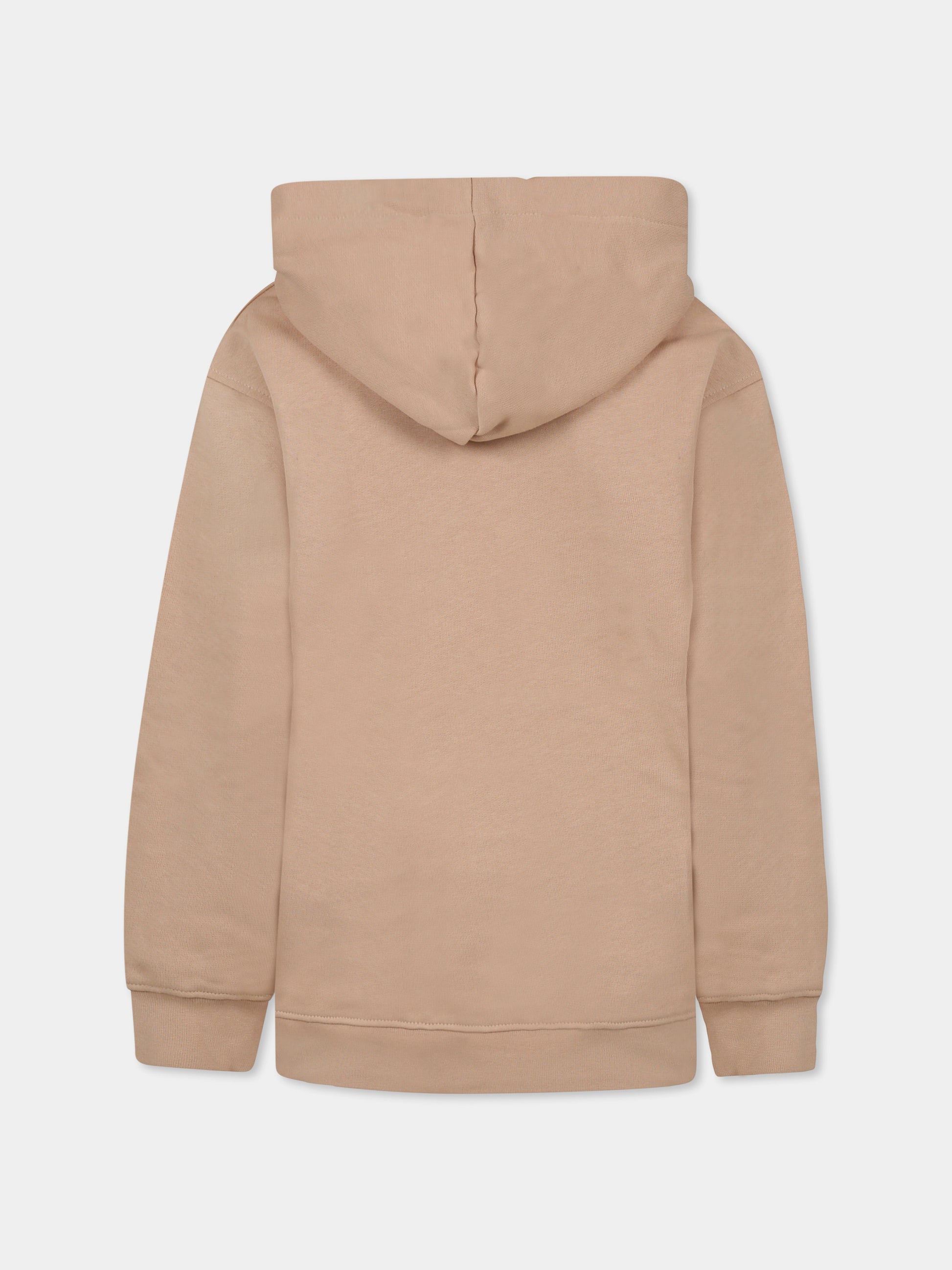 Felpa beige per bambini con logo,Msgm Kids,F4MSJUHS057 015