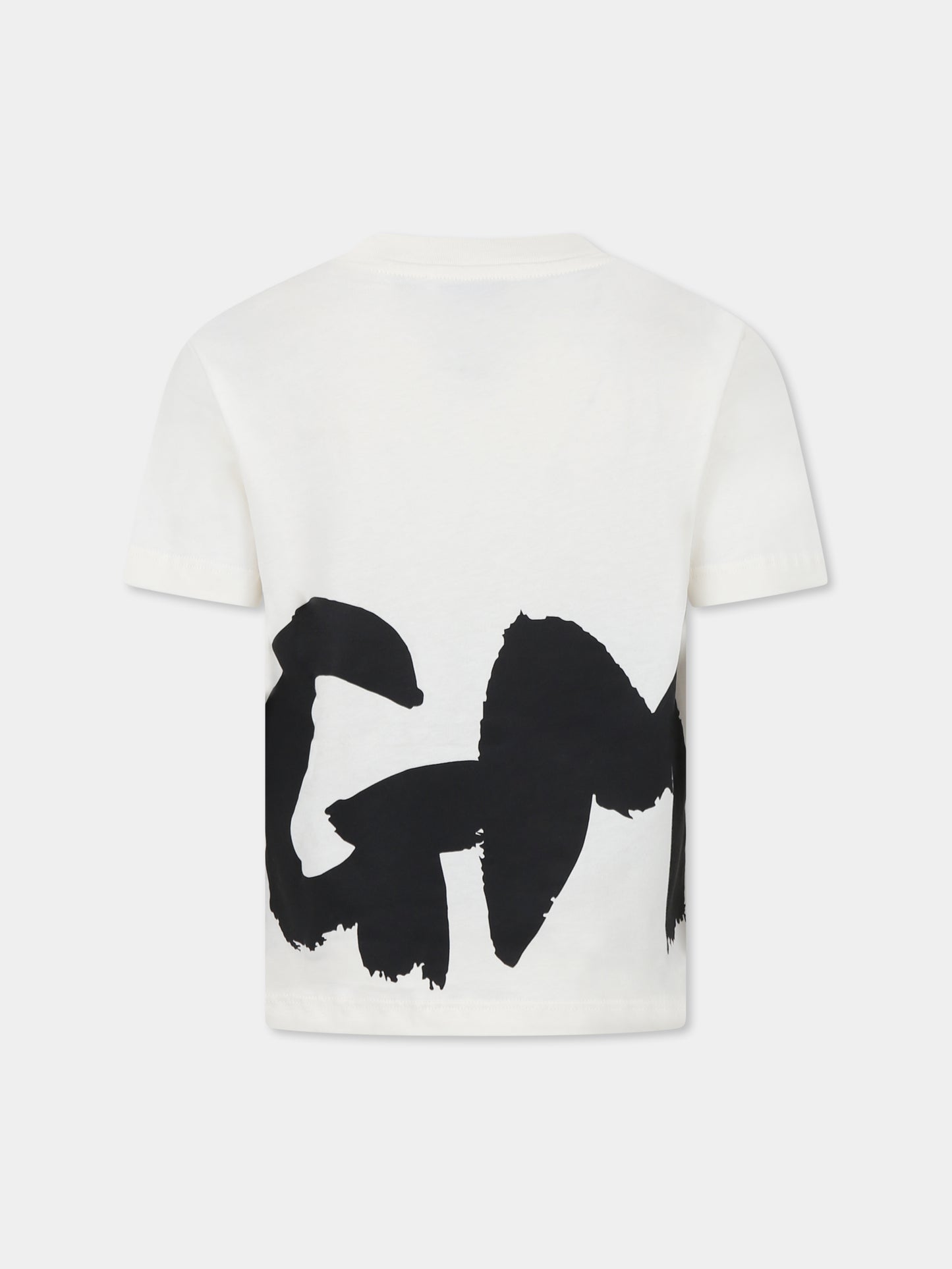 T-shirt avorio per bambini con logo,Msgm Kids,F4MSJUTH056 013