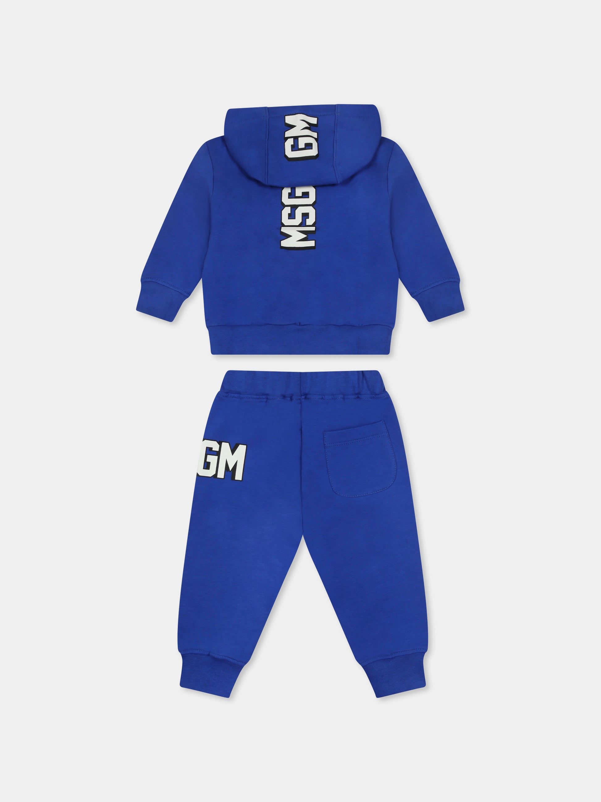 Completo blu per neonato con logo,Msgm Kids,F4MSNBSF267 130