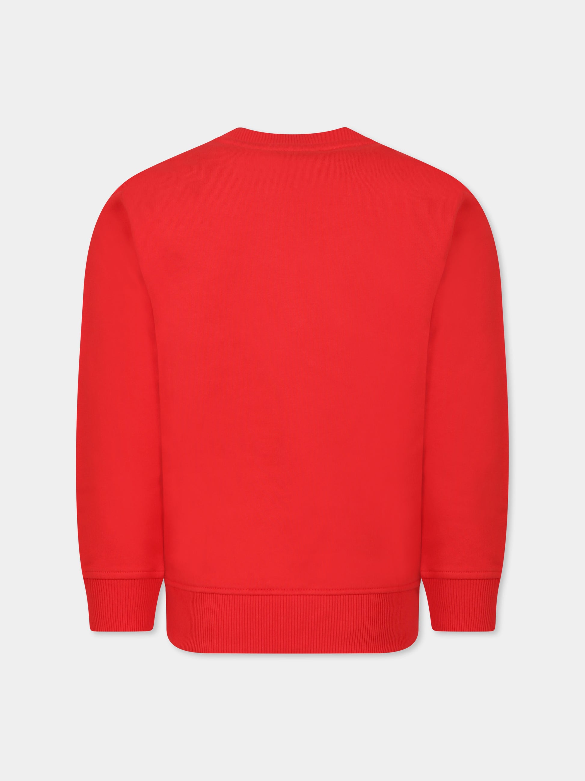 Felpa rossa per bambini con due Teddy Bears,Moschino Kids,H8F05R LCA14 50109