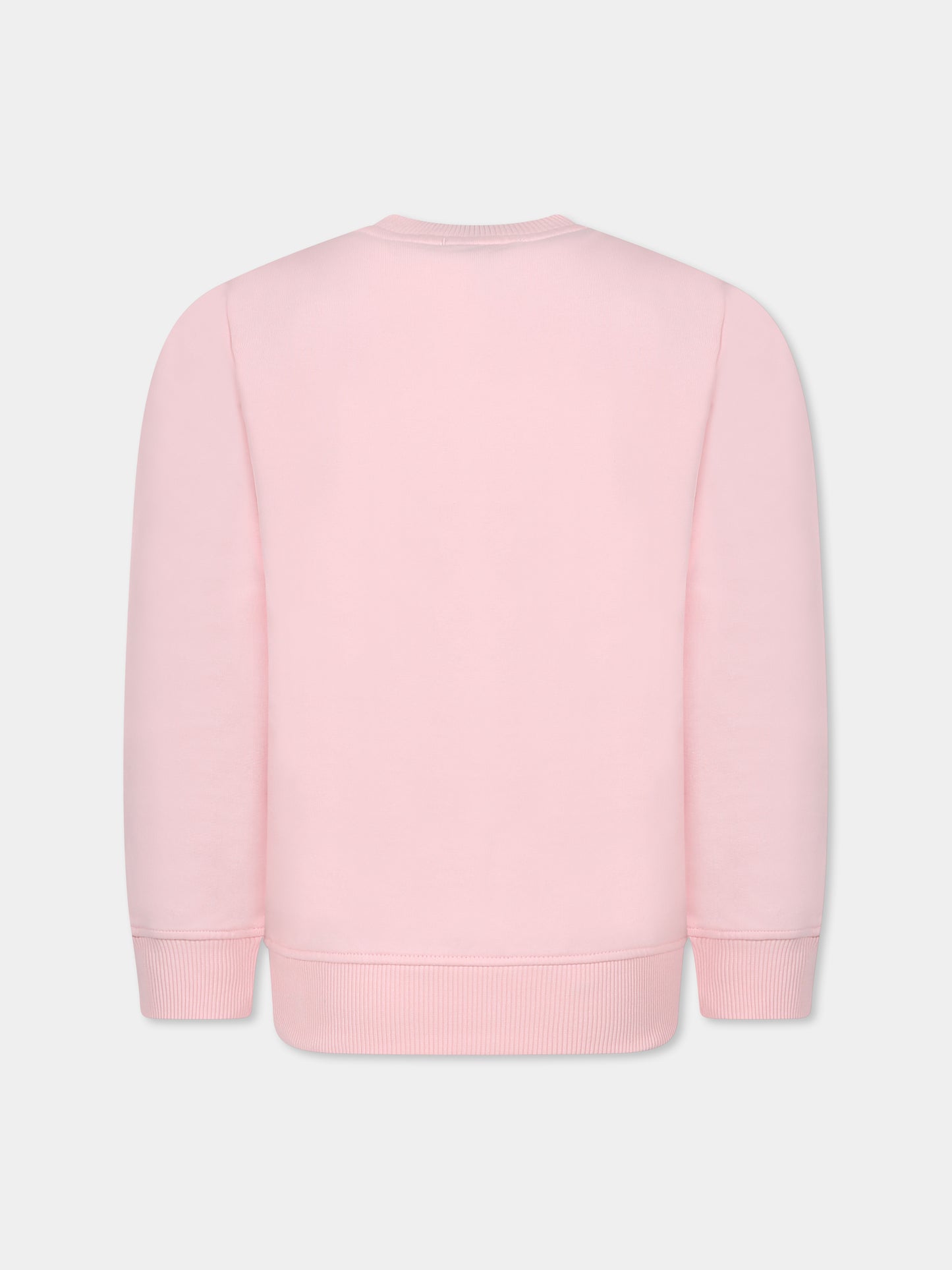 Felpa rosa per bambina con due Teddy Bears,Moschino Kids,H8F05R LCA14 50209