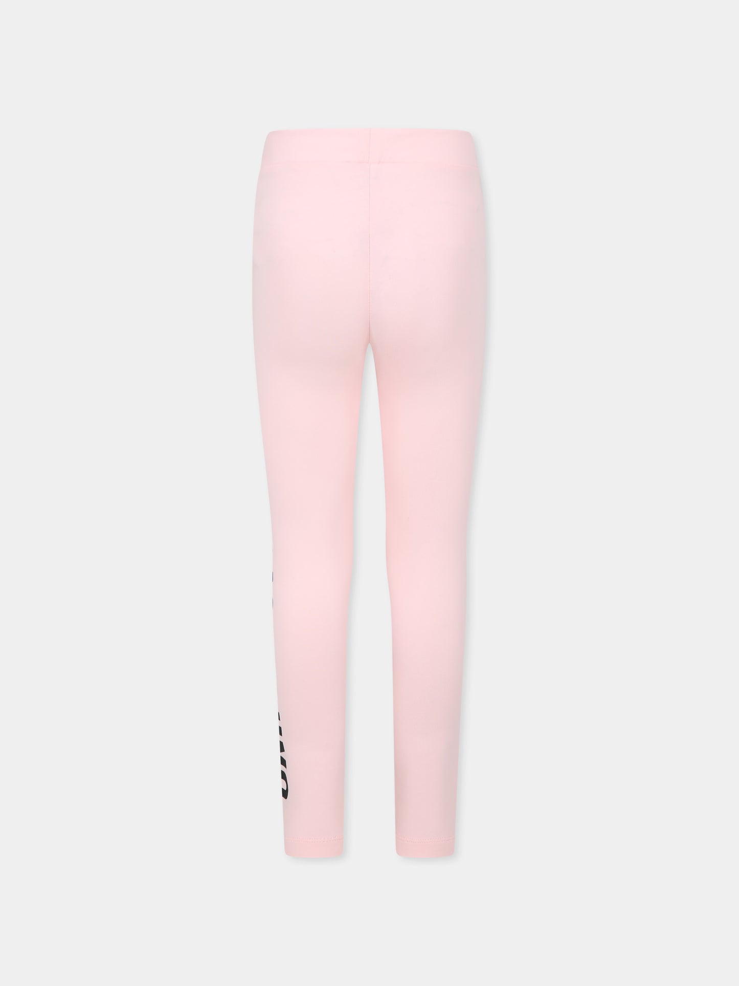 Leggings rosa per bambina con logo,Moschino Kids,HDP067 LBA11 50209