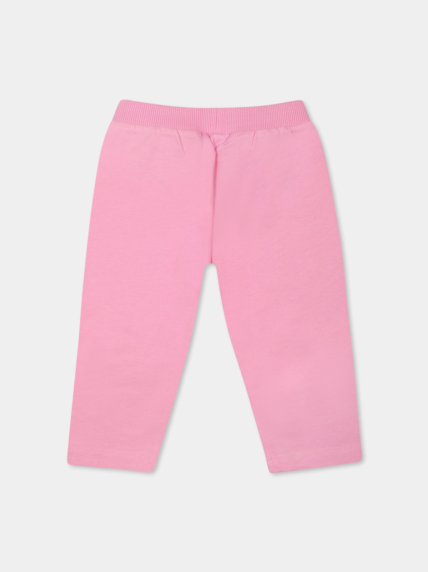 Pantaloni rosa per neonata con tre Teddy Bears,Moschino Kids,MUP057 LCA40 50243