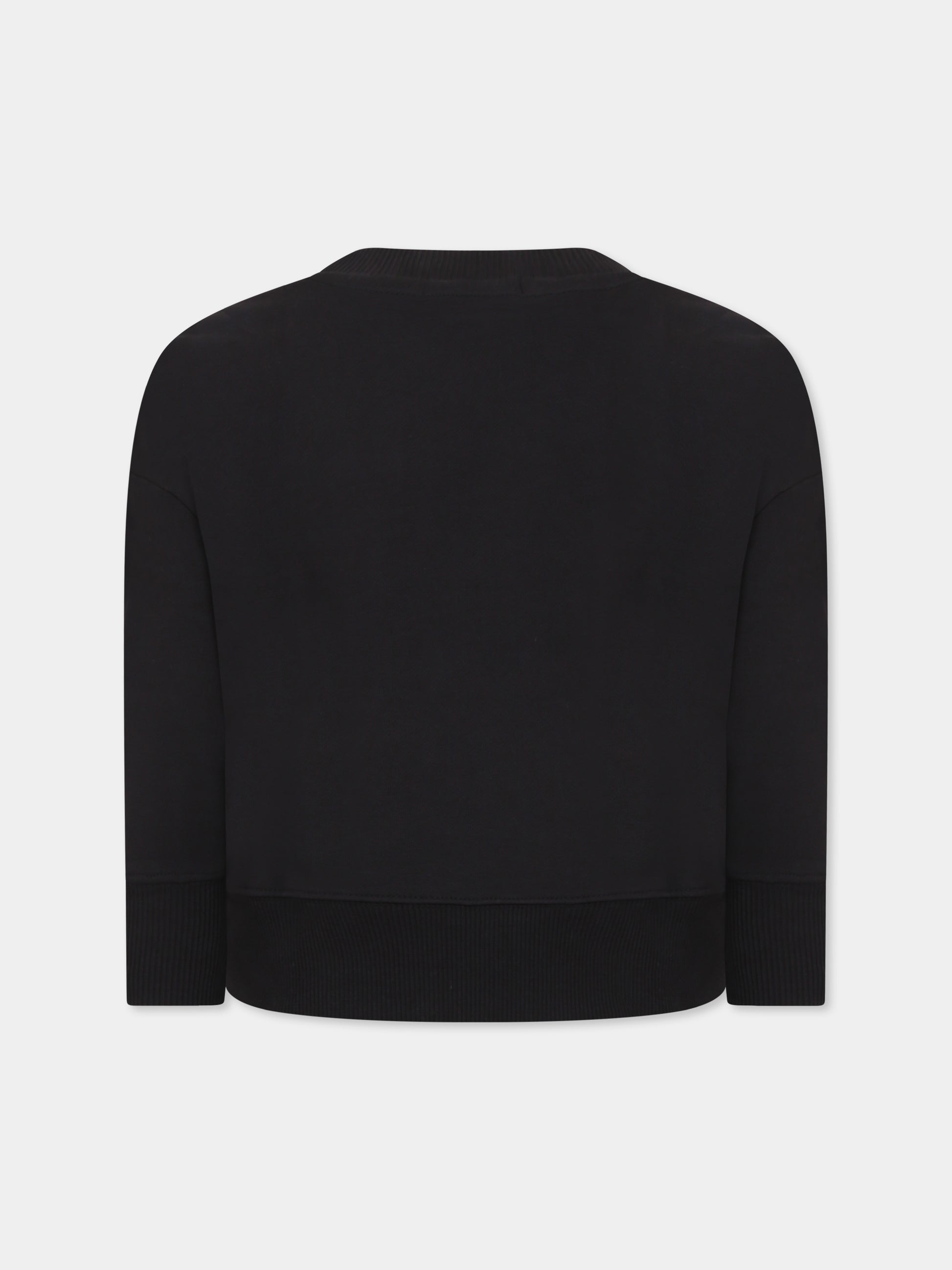 Felpa nera per bambino con logo,Calvin Klein Kids,IB0IB02135 BEH