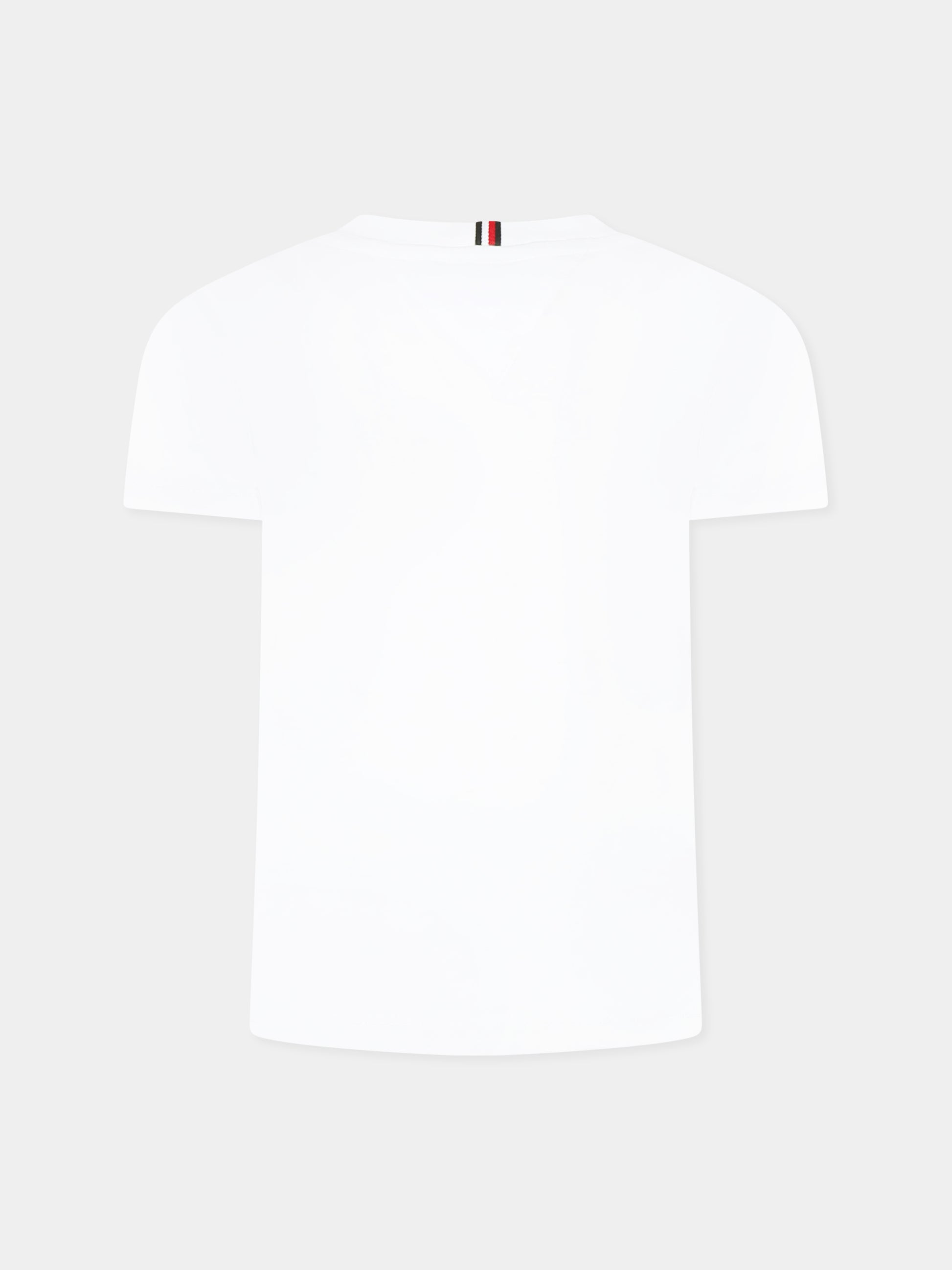 T-shirt bianca per bambino con logo,Tommy Hilfiger Junior,KB0KB08658 YBR