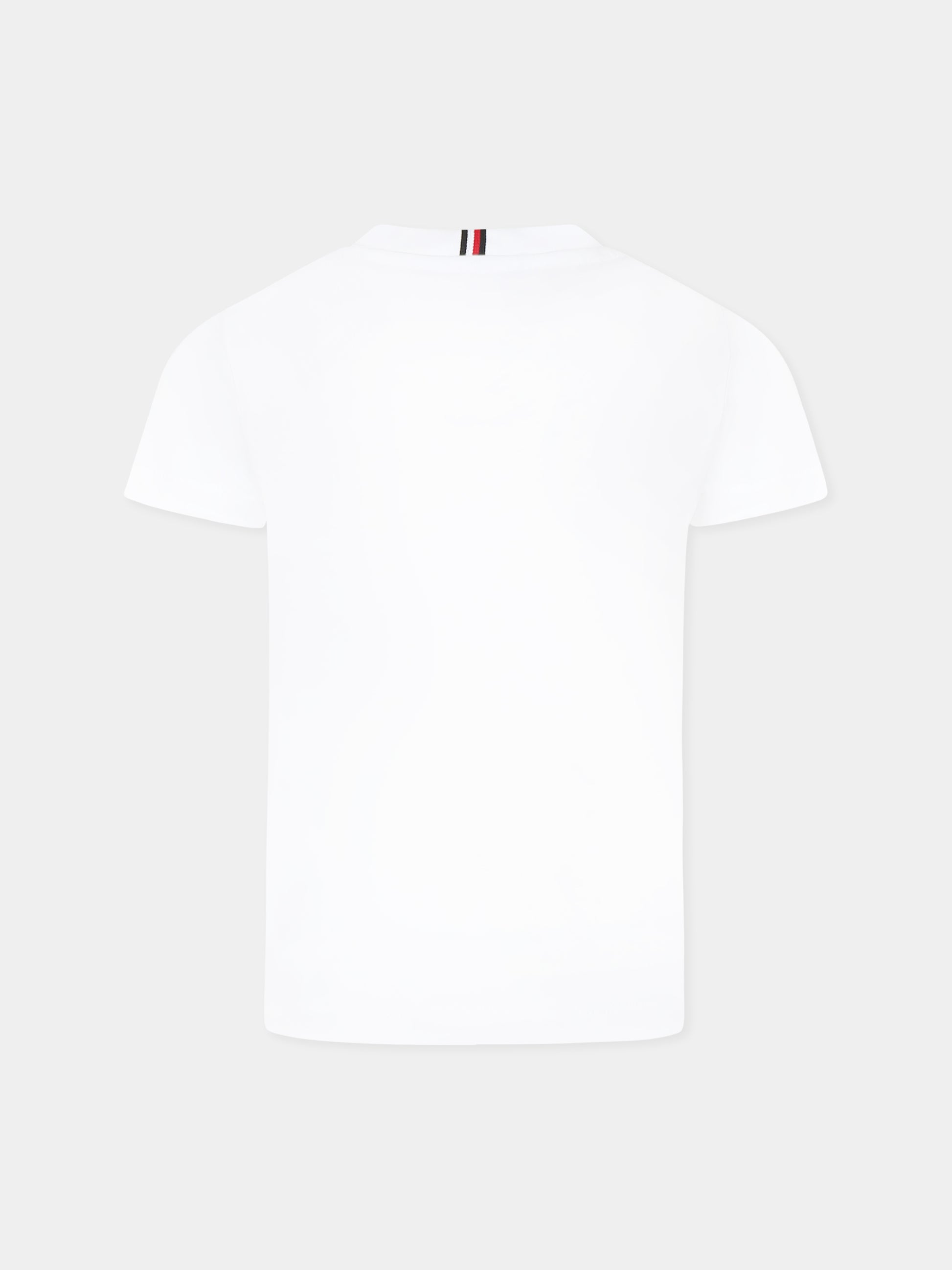 T-shirt bianca per bambino con logo,Tommy Hilfiger Junior,KB0KB09158 YBR