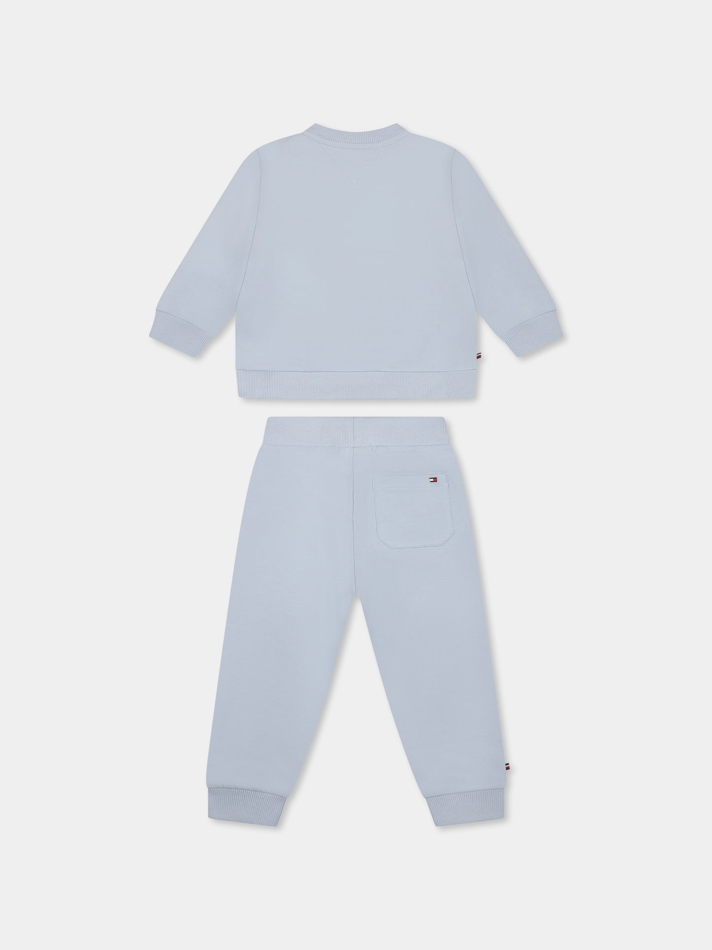 Completo celeste per neonato con logo e bandierina,Tommy Hilfiger Junior,KN0KN01939 C1O