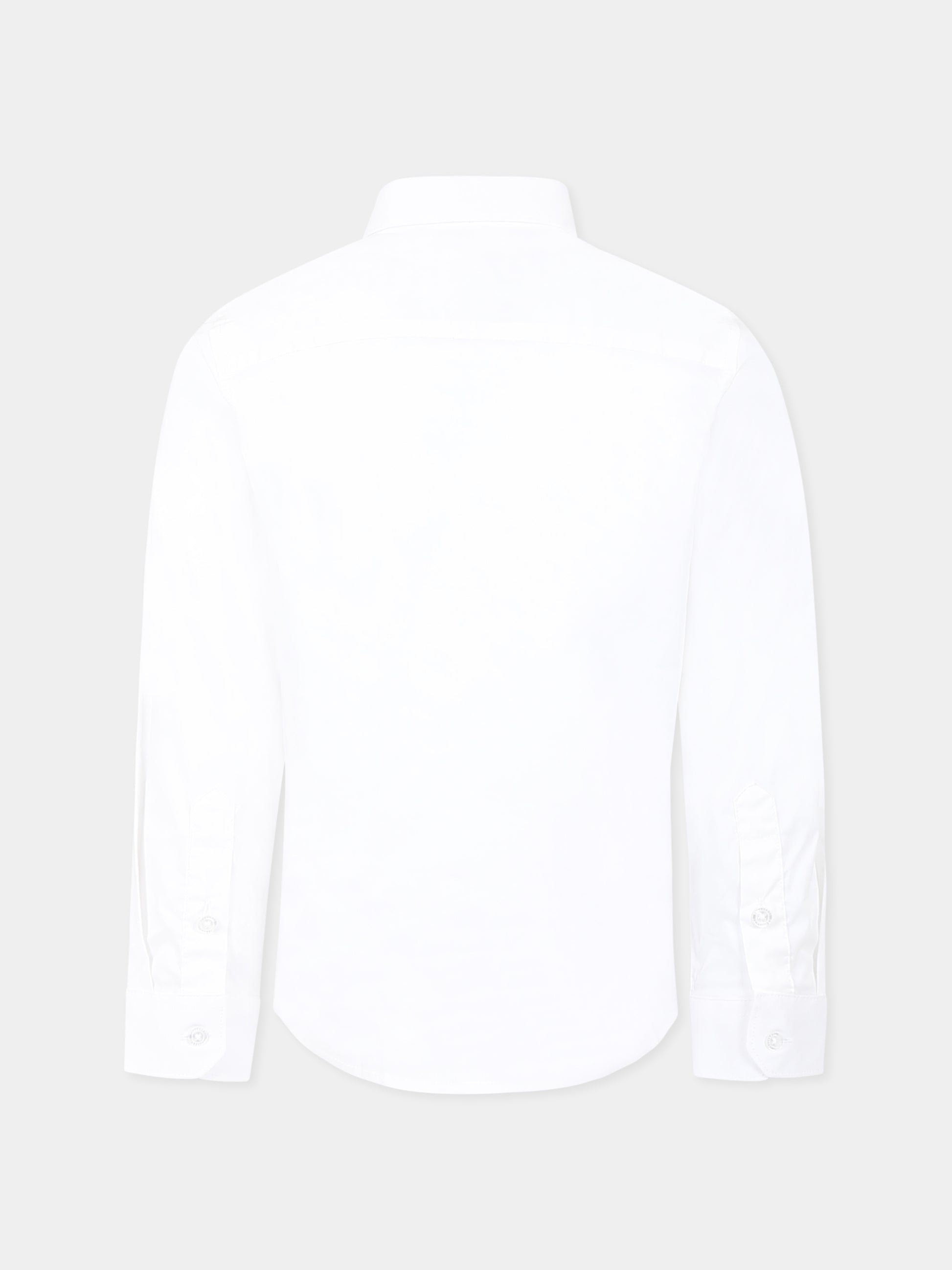 Camicia bianca per bambino con logo,Trussardi Junior,TBP25020CA WHITE