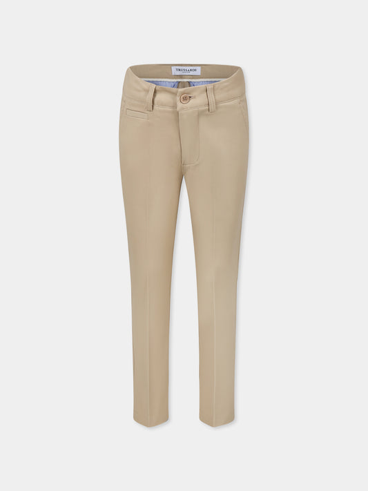 Pantaloni beige per bambino,Trussardi Junior,TBP25022PA BEIGE LIGHT