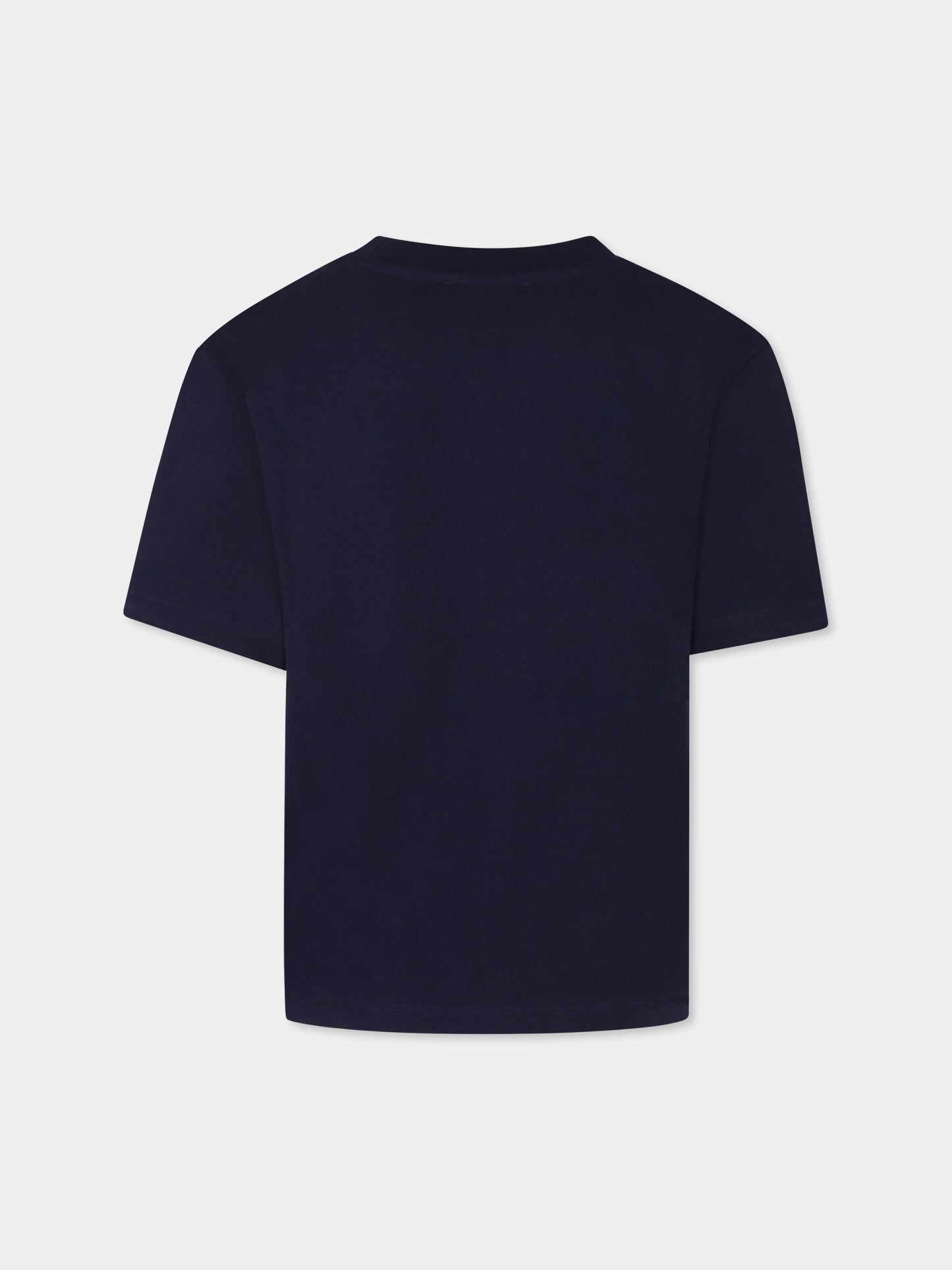 T-shirt blu per bambino con logo,Trussardi Junior,TBP25025TS BLUE NAVY