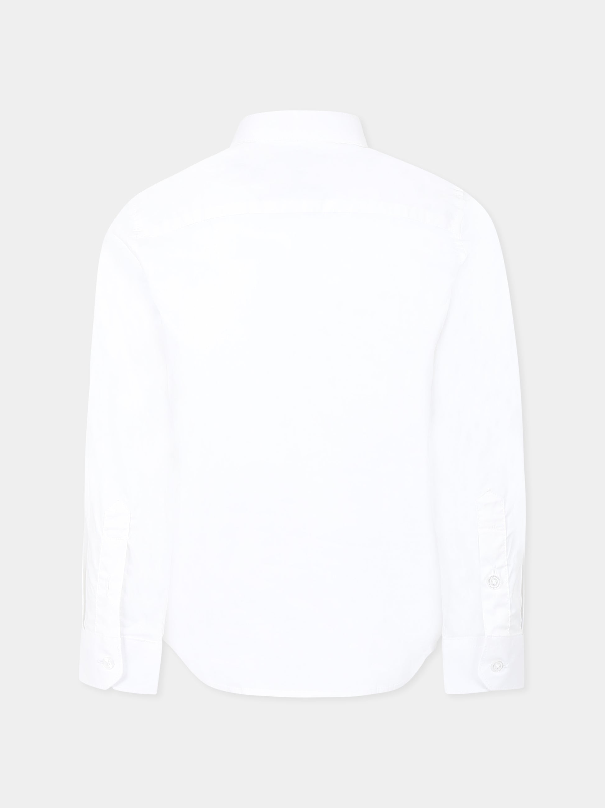 Camicia bianca per bambino con logo,Trussardi Junior,TBP25032CA WHITE