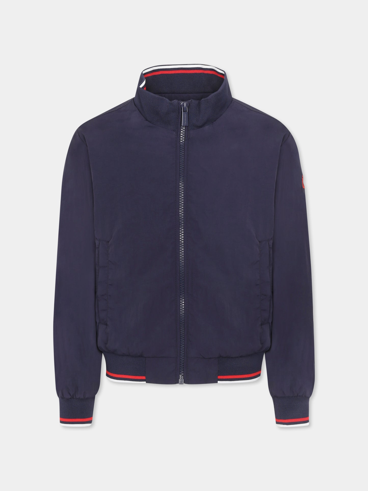 Giacca a vento blu per bambino con logo