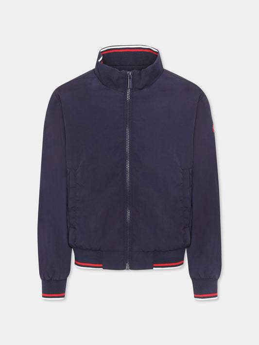 Giacca a vento blu per bambino con logo