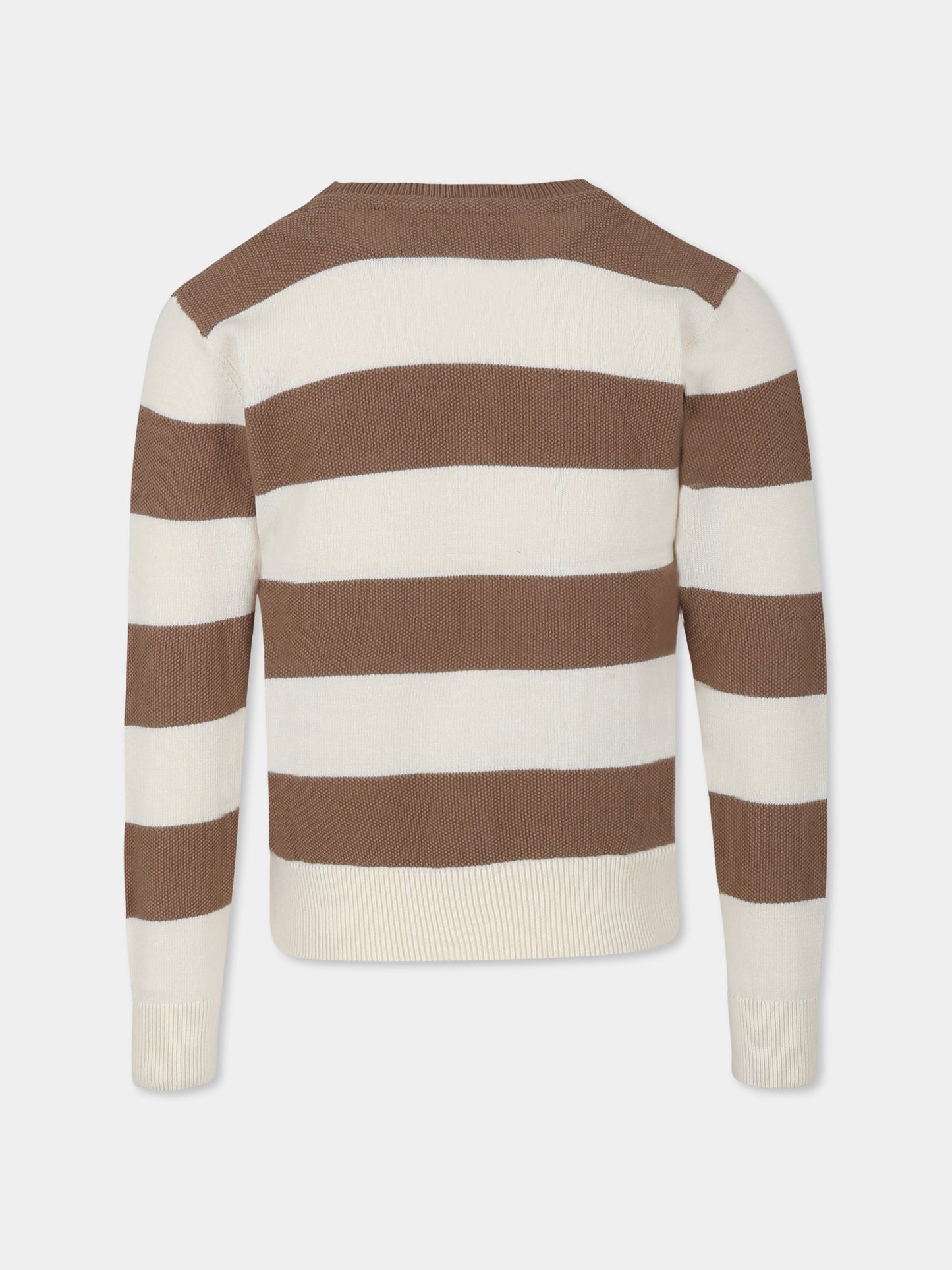 Cardigan avorio per bambino con logo,Trussardi Junior,TBP25093CD BUTTER