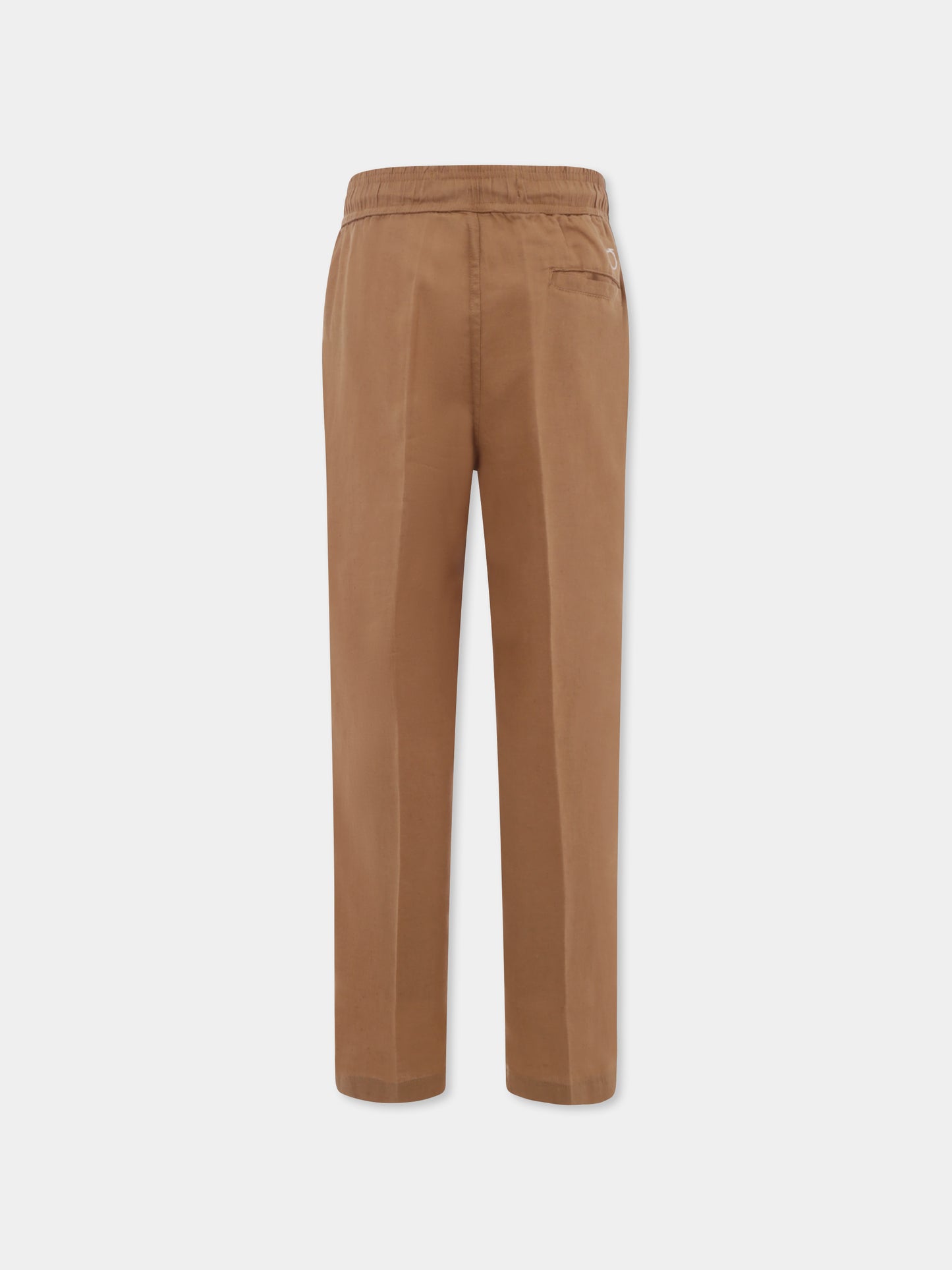 Pantaloni beige per bambino con logo,Trussardi Junior,TBP25094PA BEIGE MOICA