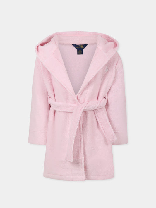 Accappatoio rosa per bambina con cavallino,Ralph Lauren Kids,2P0188 ADQ