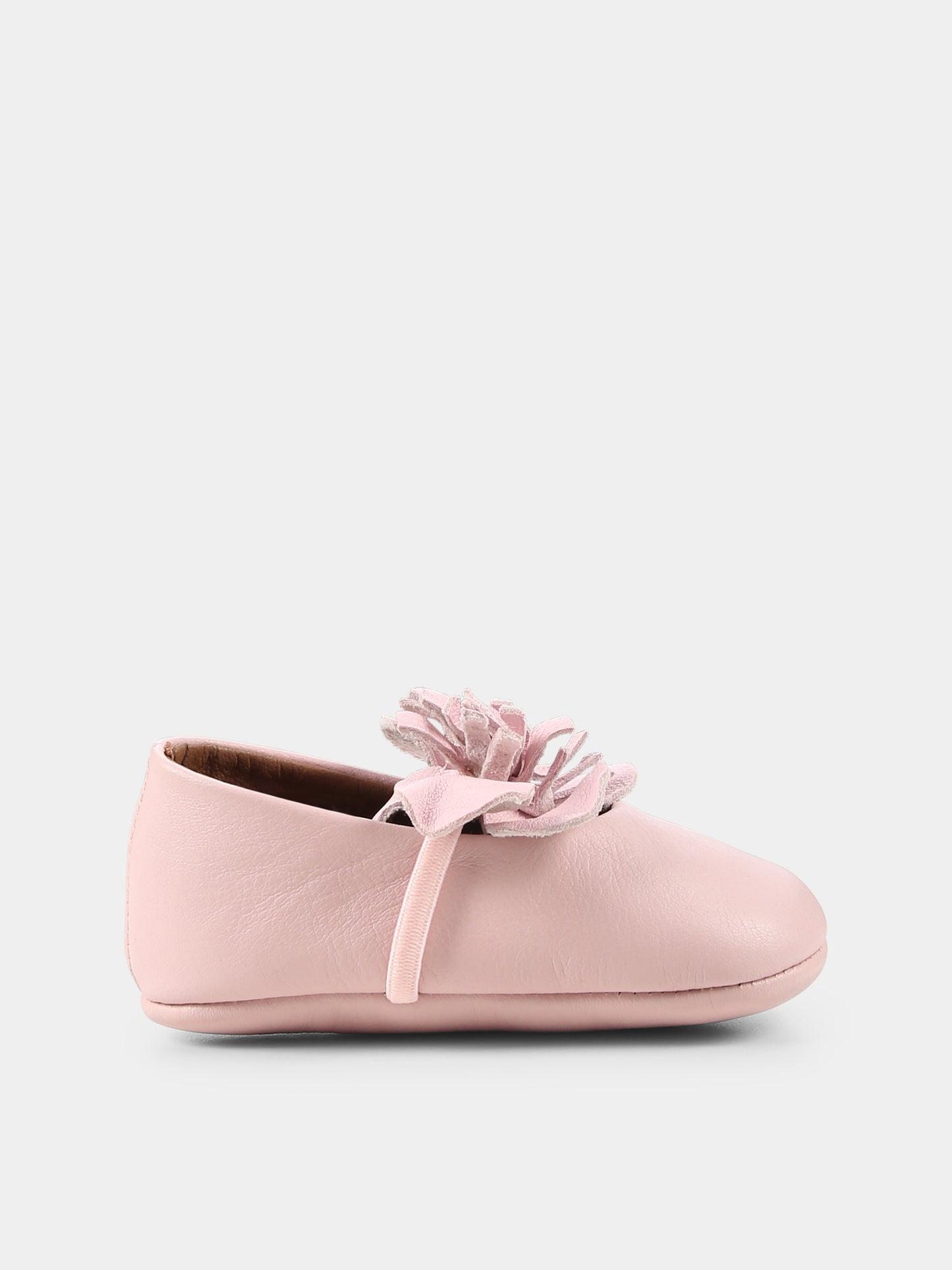 Ballerine rosa per neonata con fiore,Pèpè,0208 FLP VIDM CAMELIA