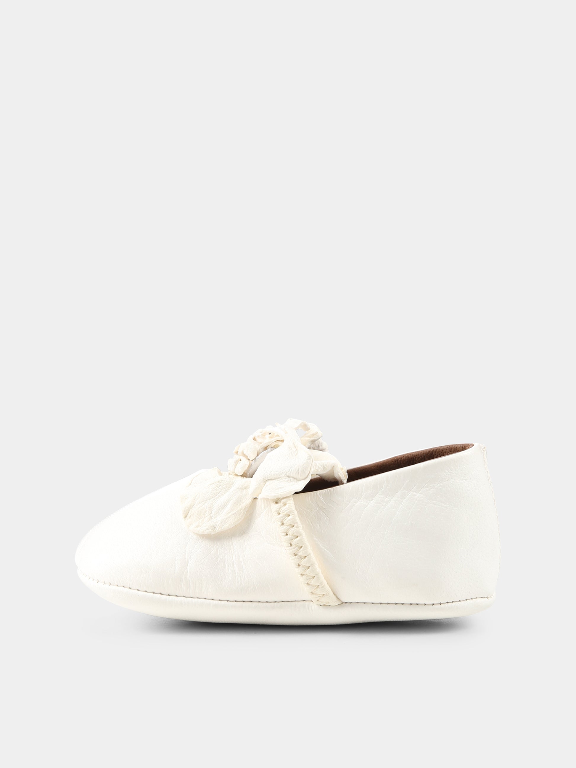 Ballerine bianche per neonata con fiore,Pèpè,00208 FLP NA BIANCO